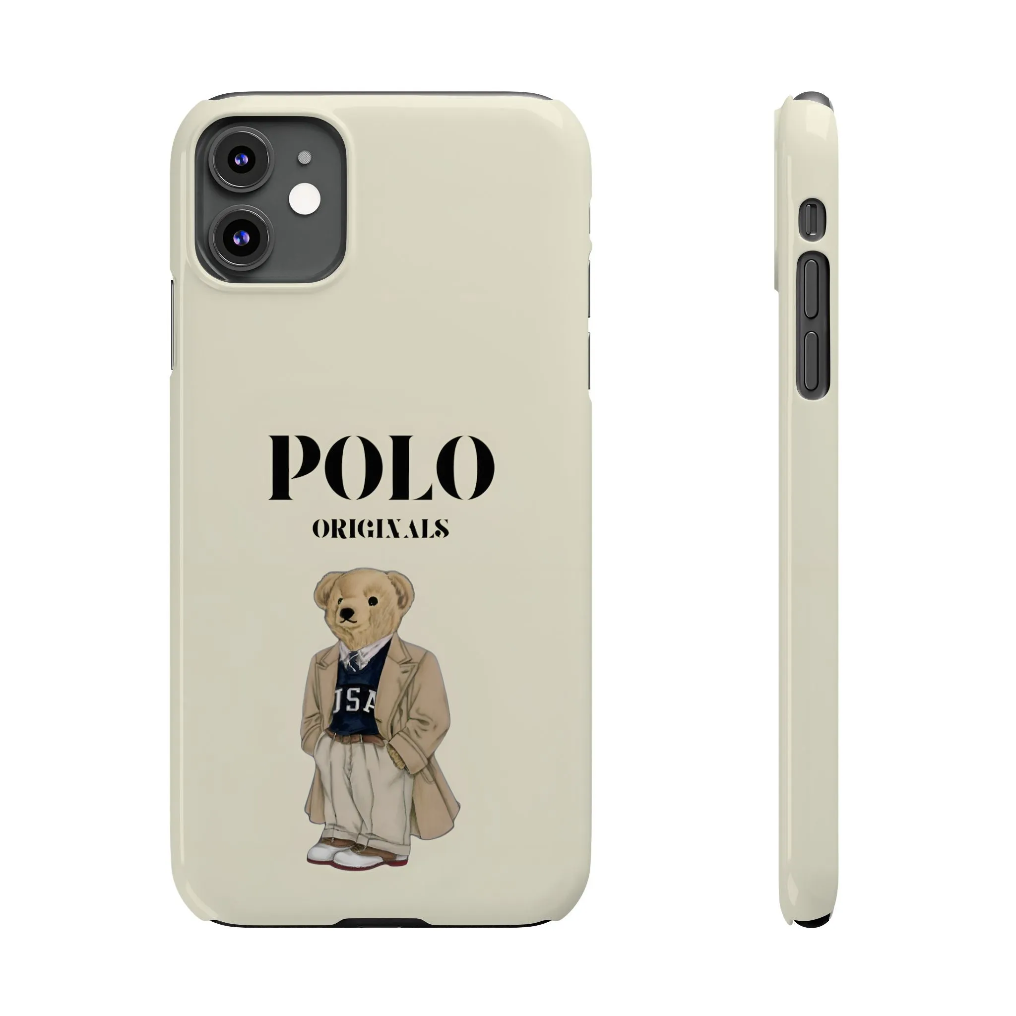 Polo Originals Bear Slim Phone Cases in Beige