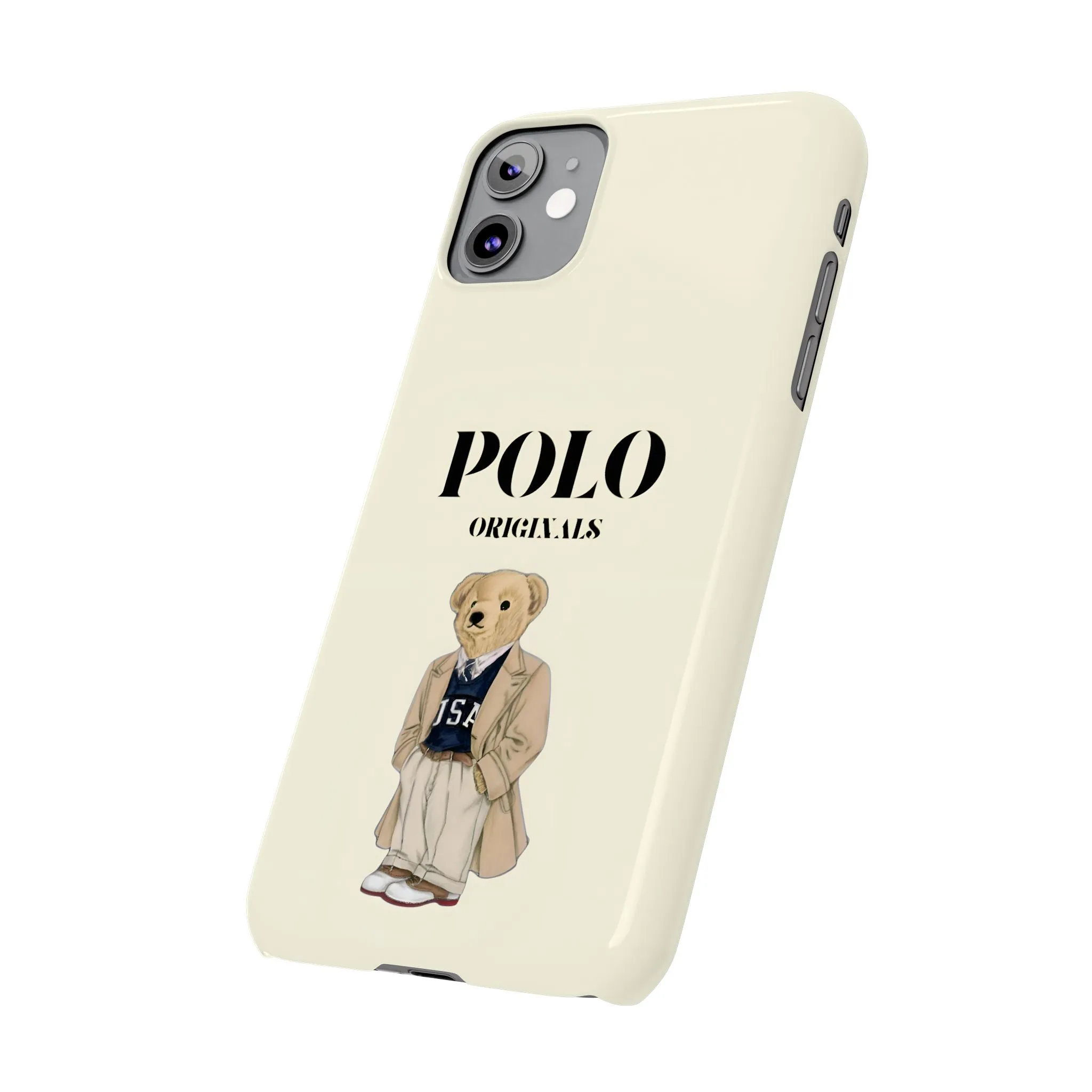 Polo Originals Bear Slim Phone Cases in Beige