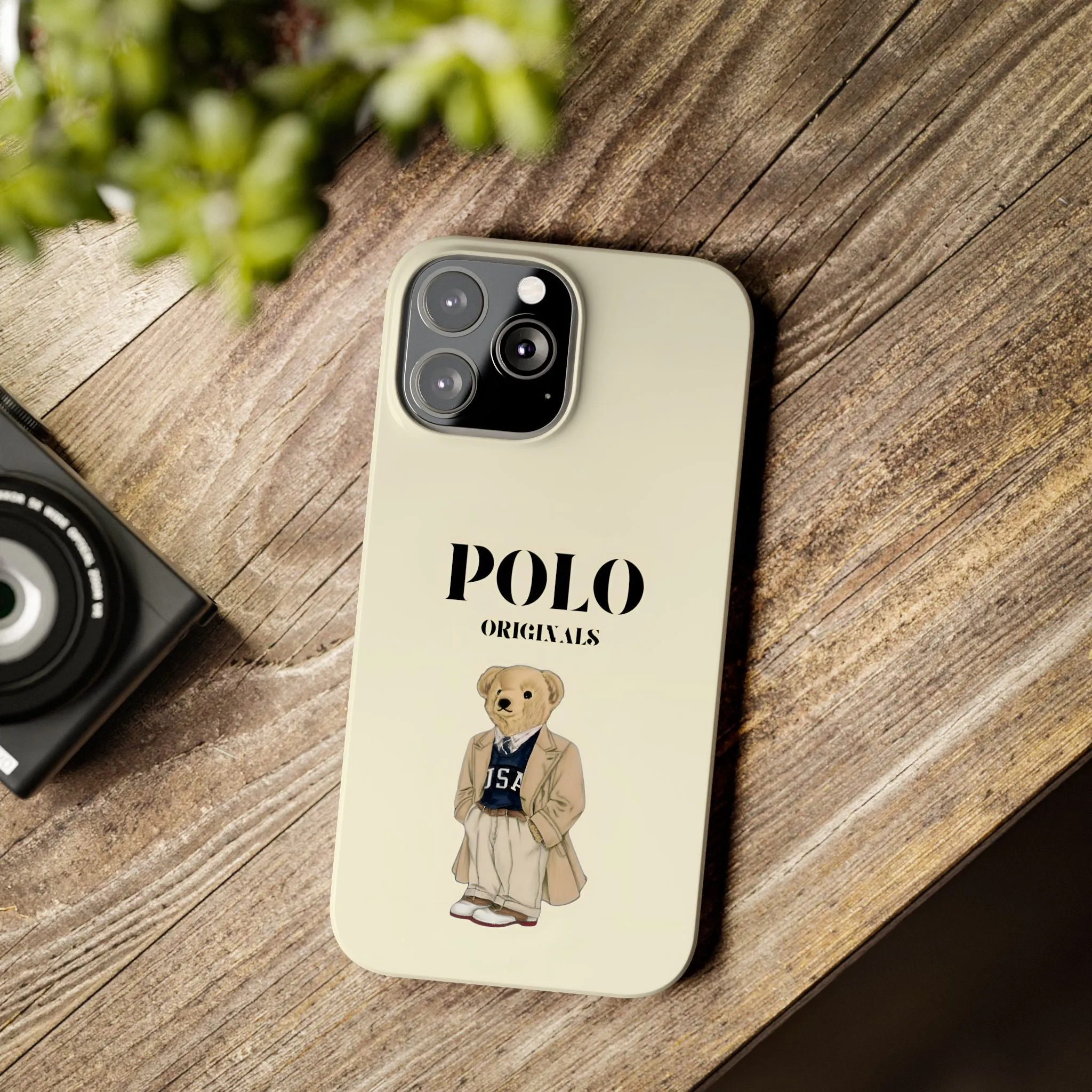 Polo Originals Bear Slim Phone Cases in Beige