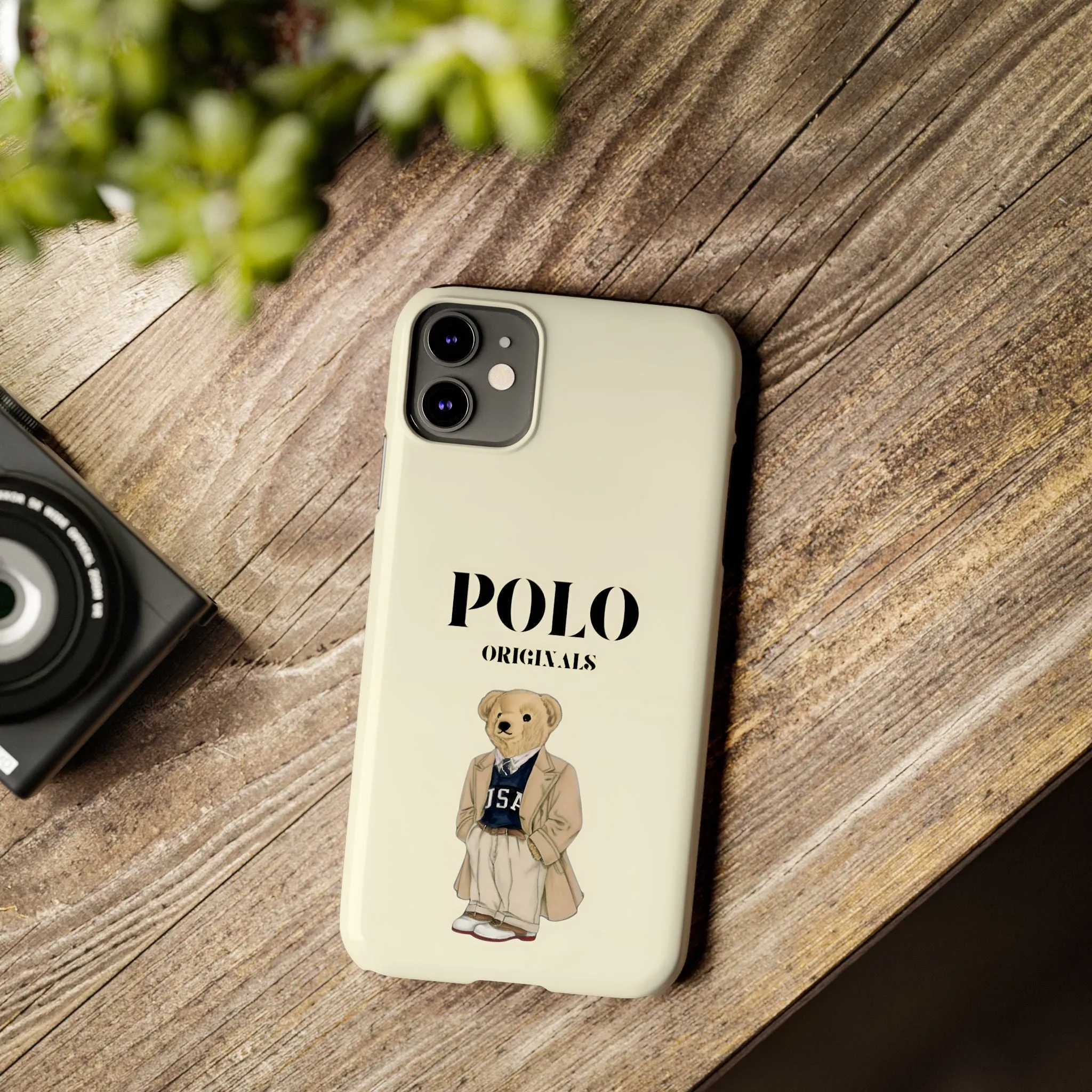 Polo Originals Bear Slim Phone Cases in Beige