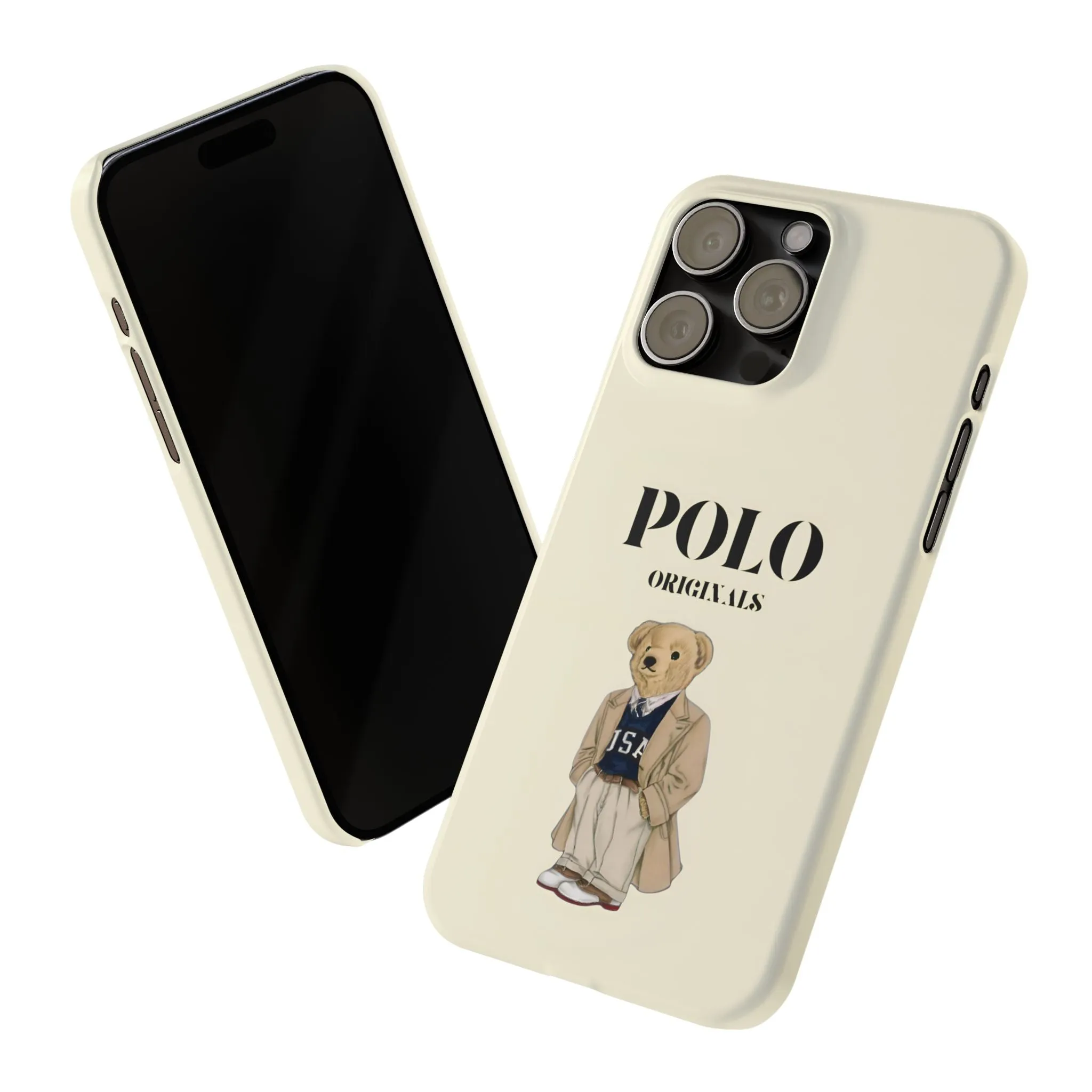 Polo Originals Bear Slim Phone Cases in Beige