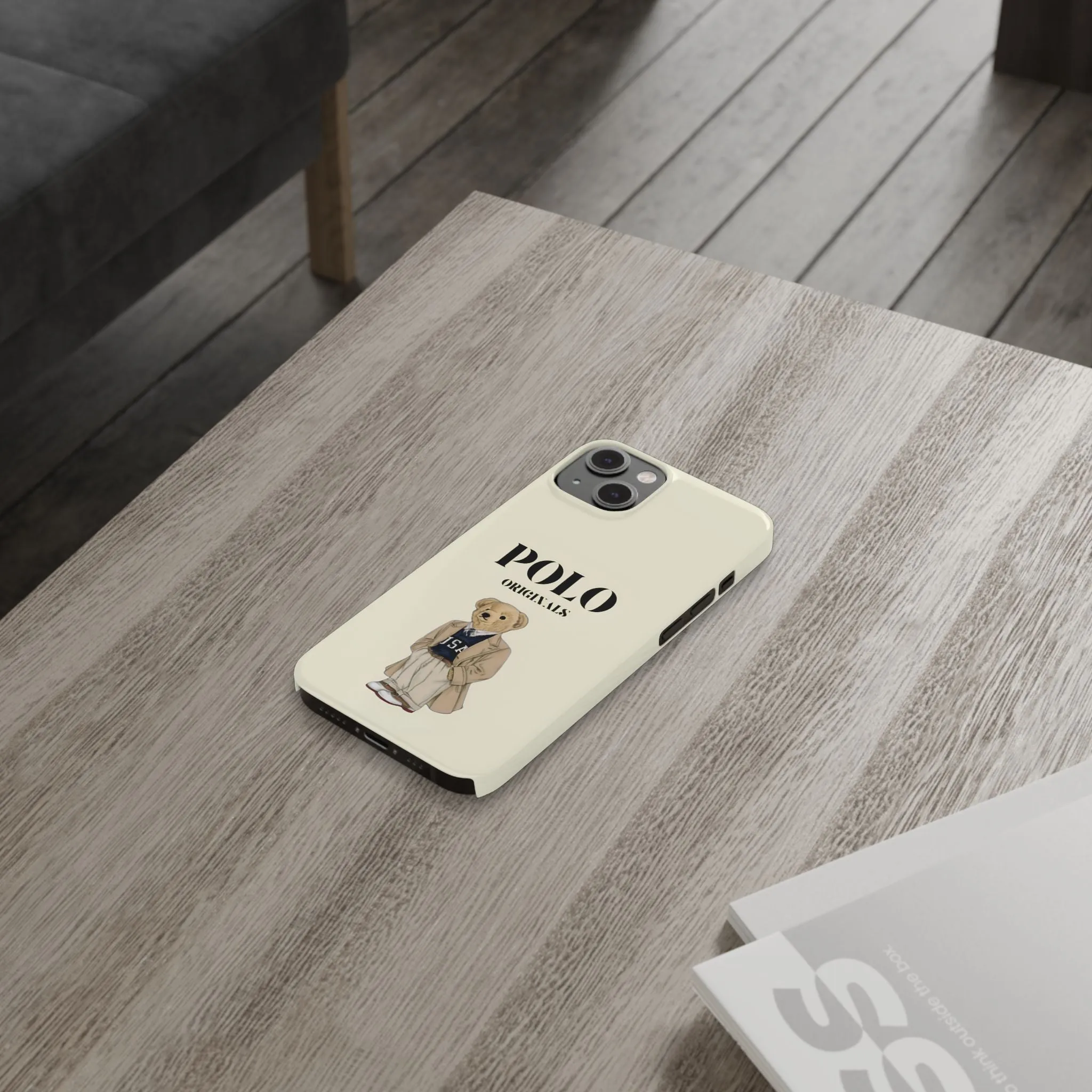 Polo Originals Bear Slim Phone Cases in Beige