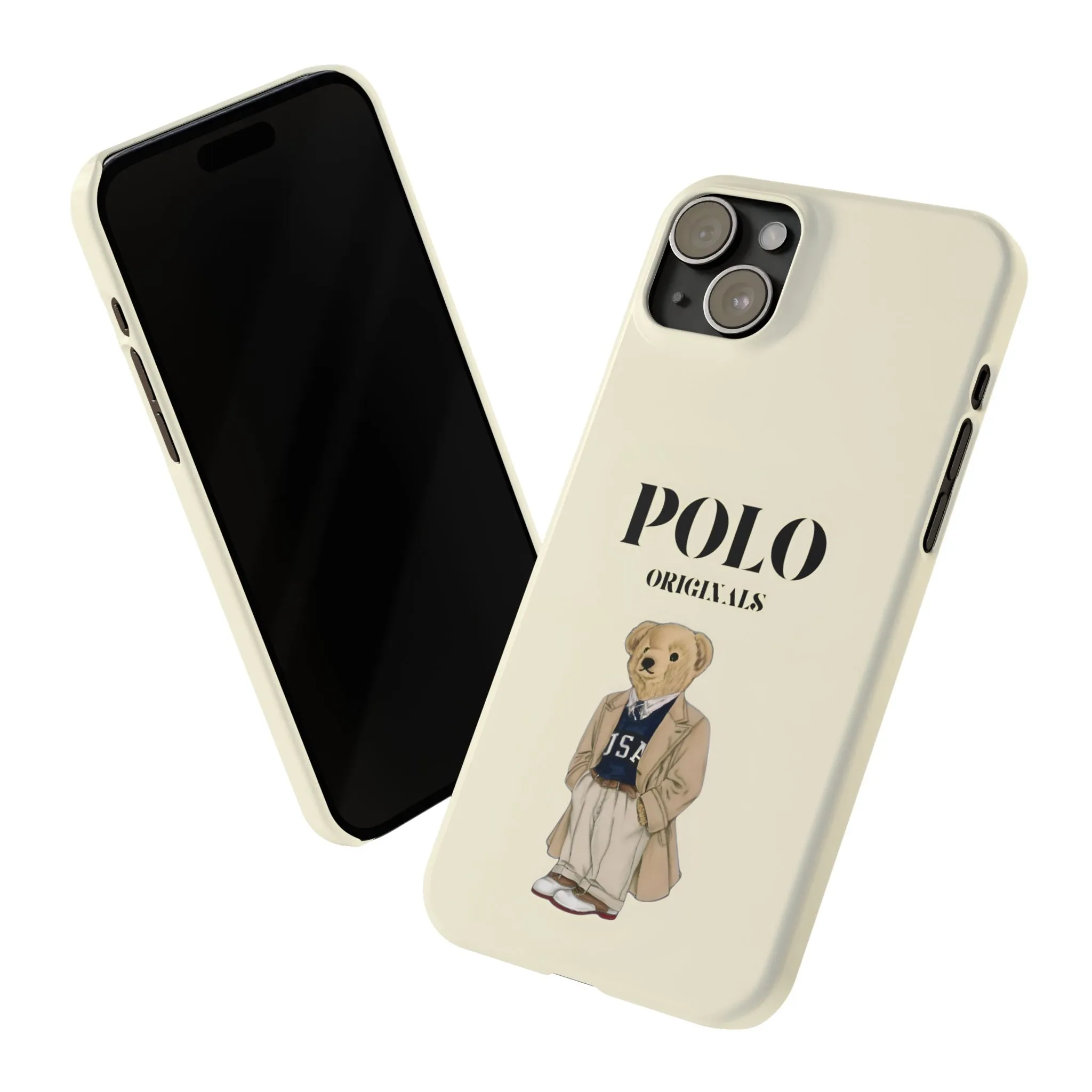 Polo Originals Bear Slim Phone Cases in Beige