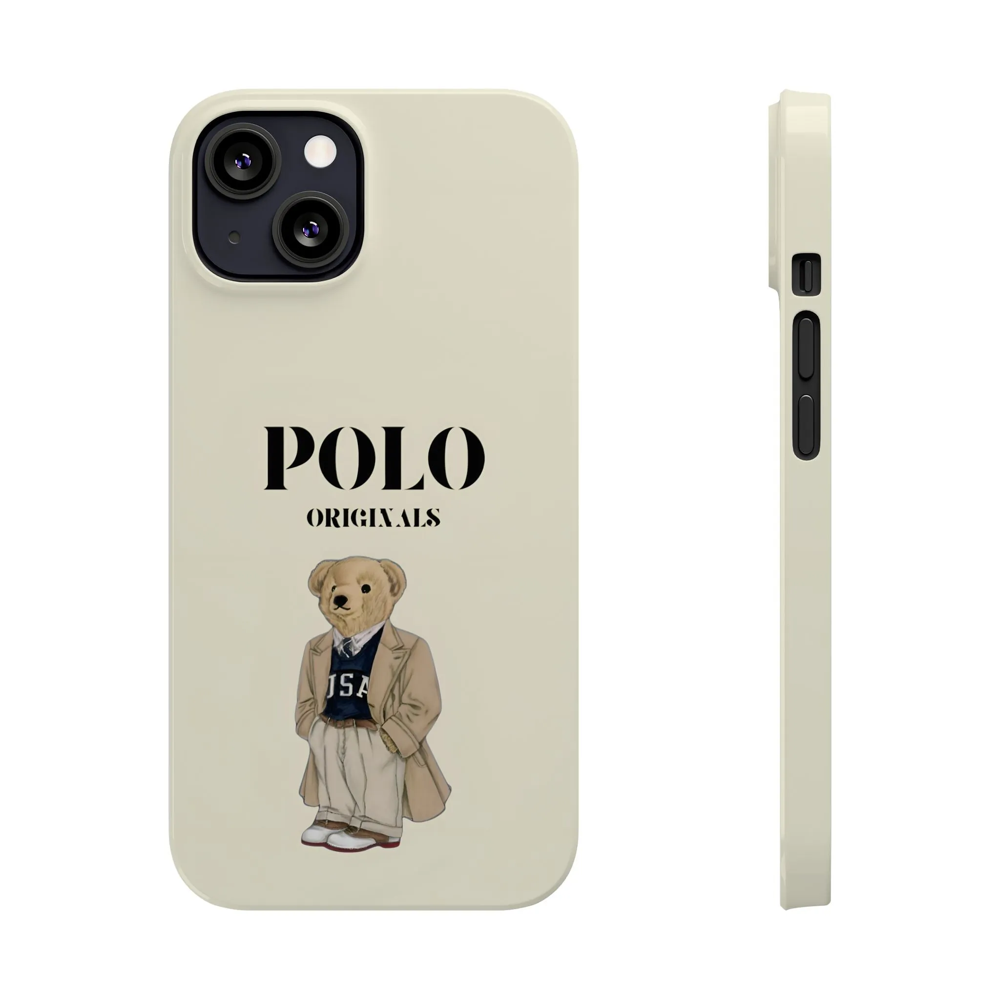 Polo Originals Bear Slim Phone Cases in Beige