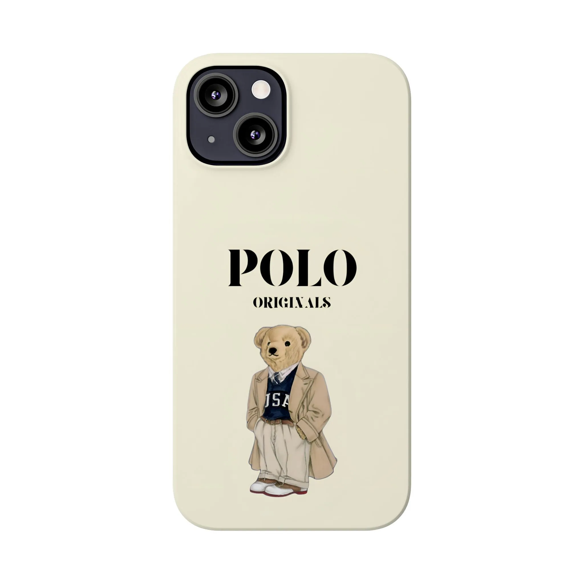 Polo Originals Bear Slim Phone Cases in Beige