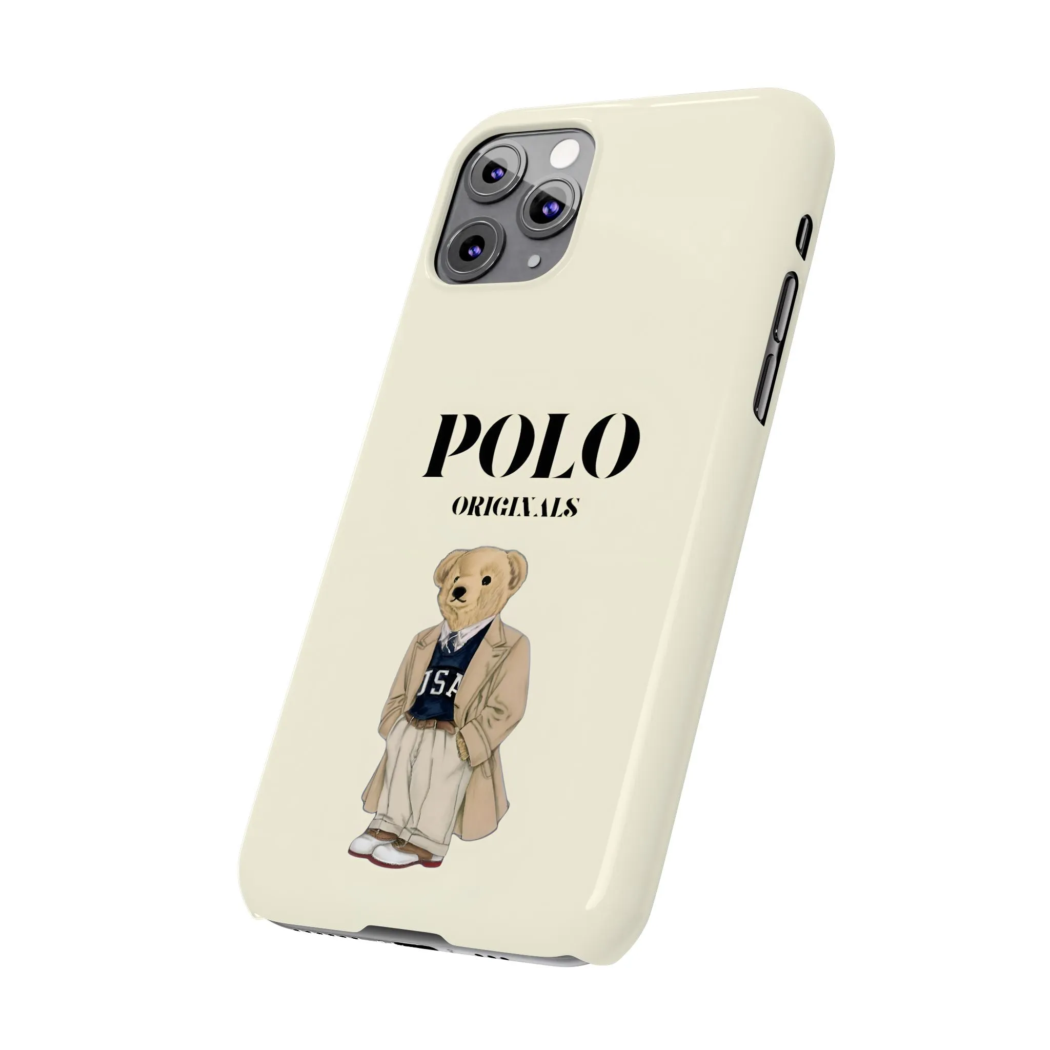 Polo Originals Bear Slim Phone Cases in Beige