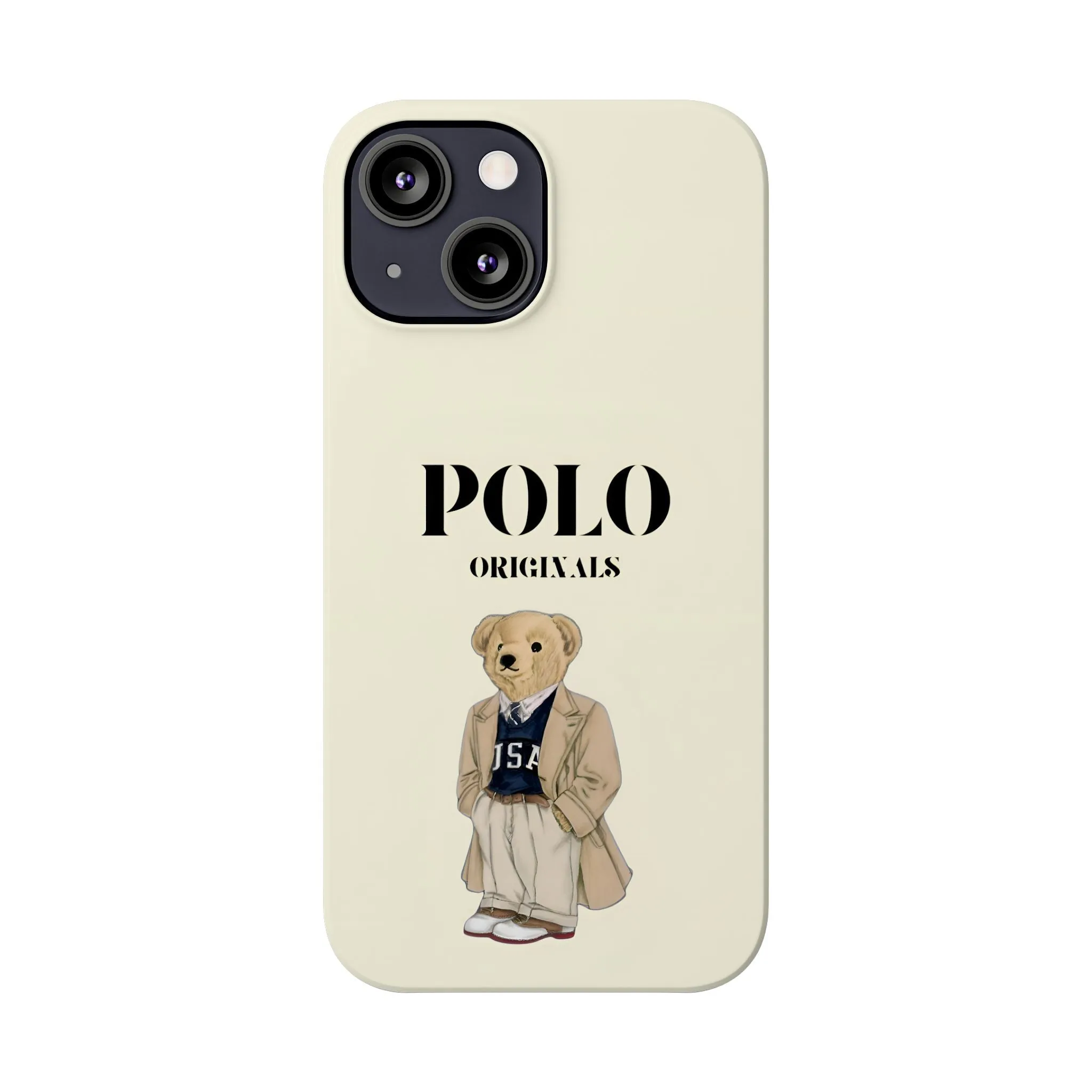 Polo Originals Bear Slim Phone Cases in Beige