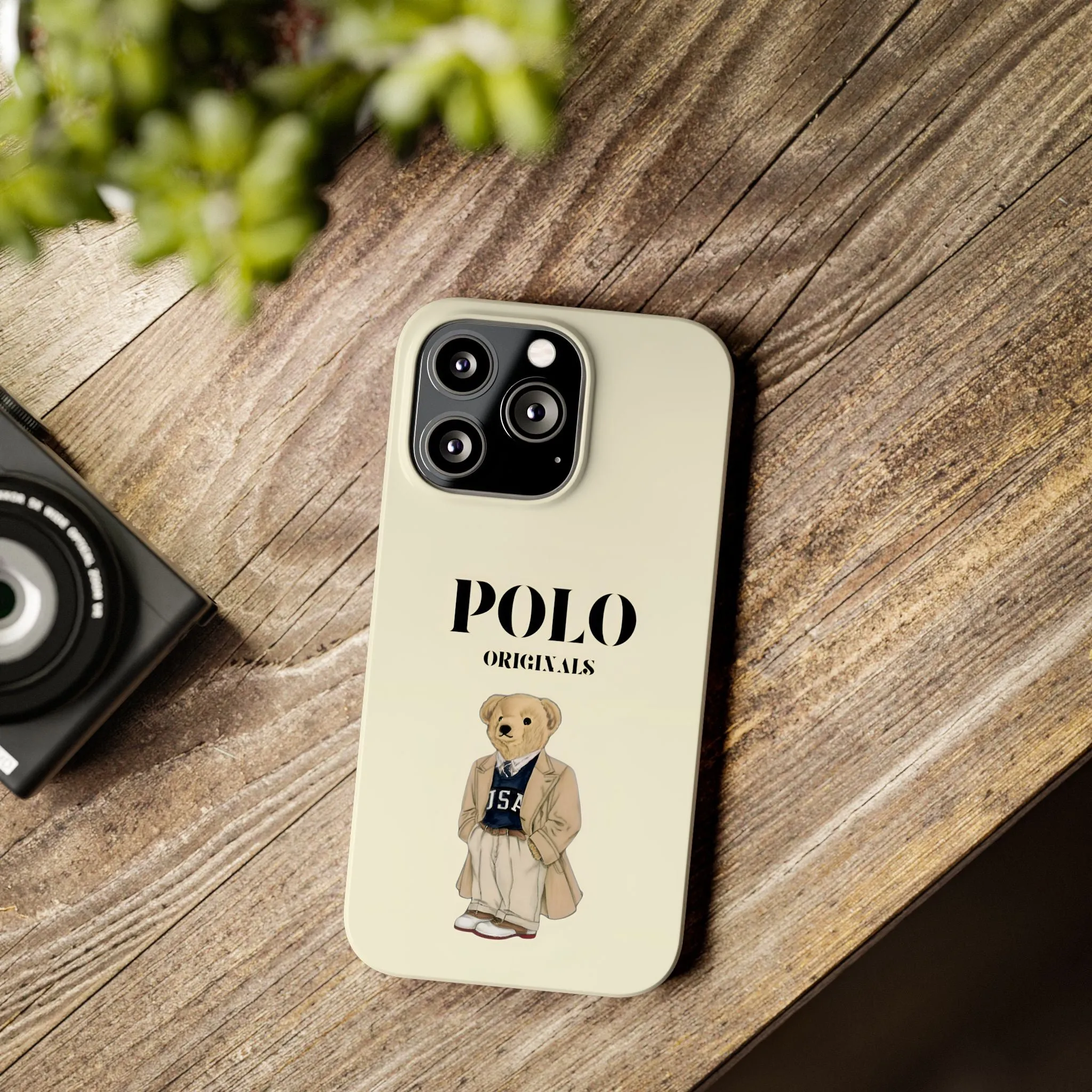 Polo Originals Bear Slim Phone Cases in Beige