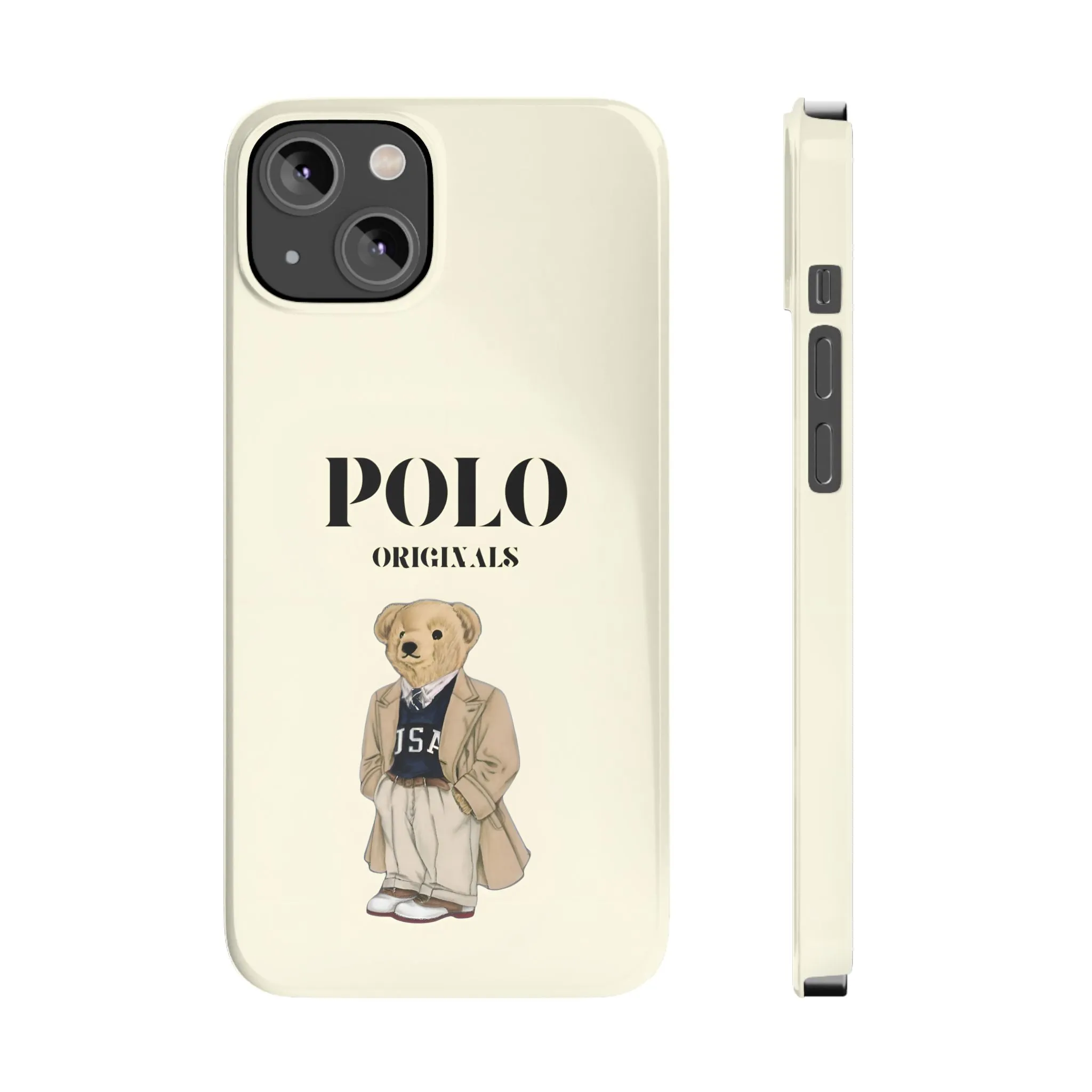 Polo Originals Bear Slim Phone Cases in Beige