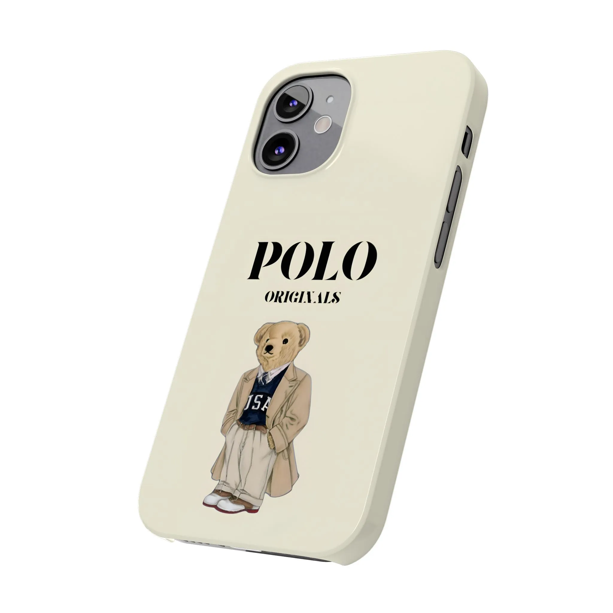 Polo Originals Bear Slim Phone Cases in Beige