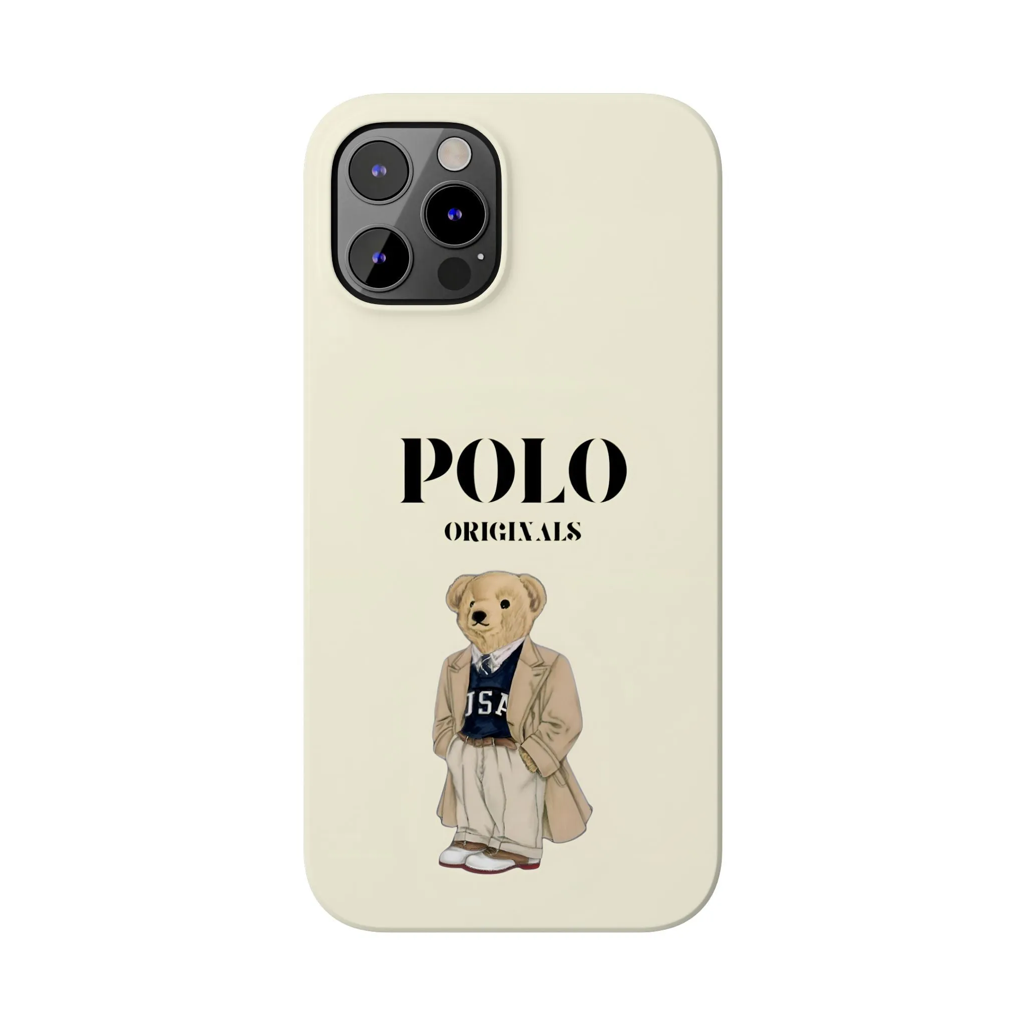 Polo Originals Bear Slim Phone Cases in Beige