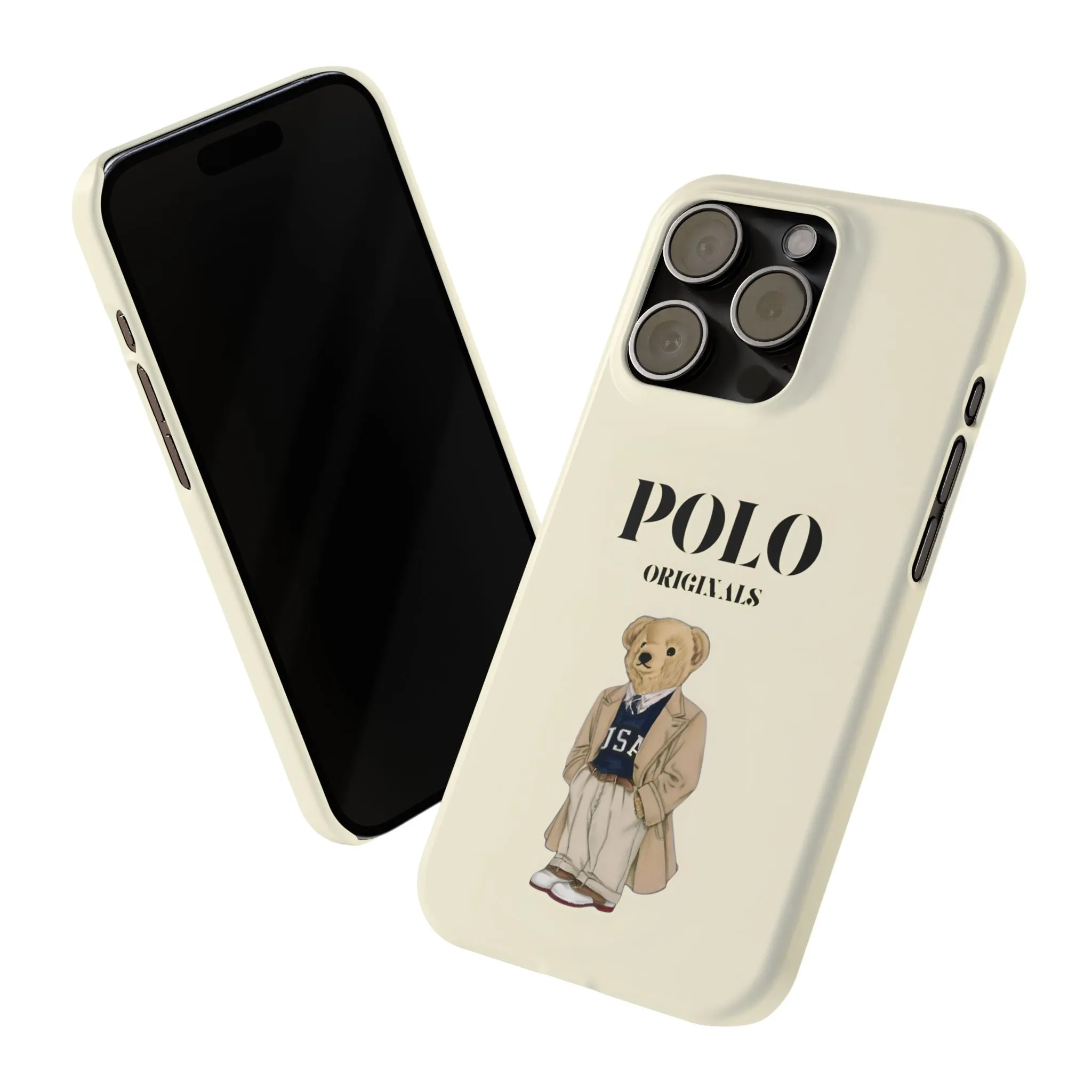 Polo Originals Bear Slim Phone Cases in Beige