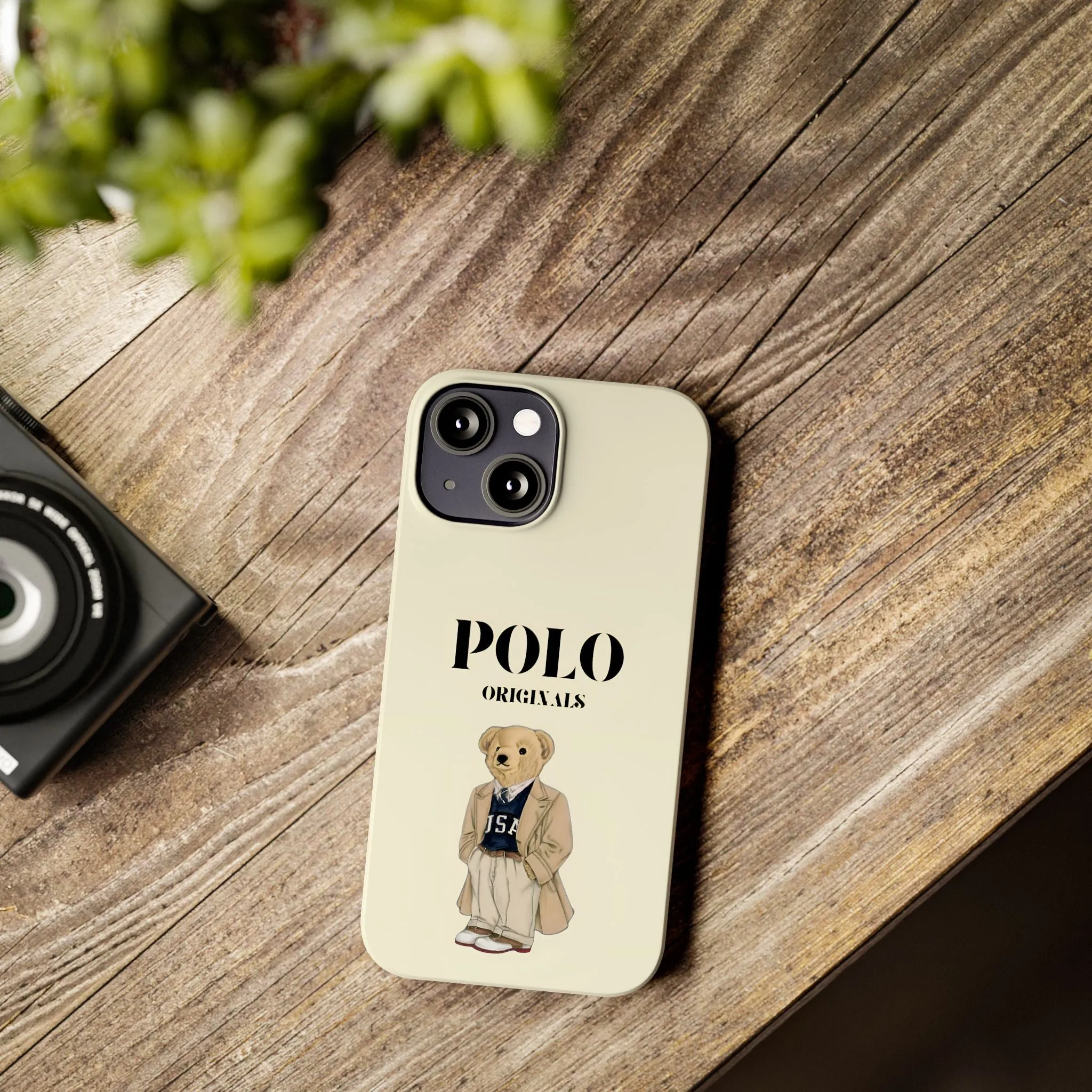 Polo Originals Bear Slim Phone Cases in Beige