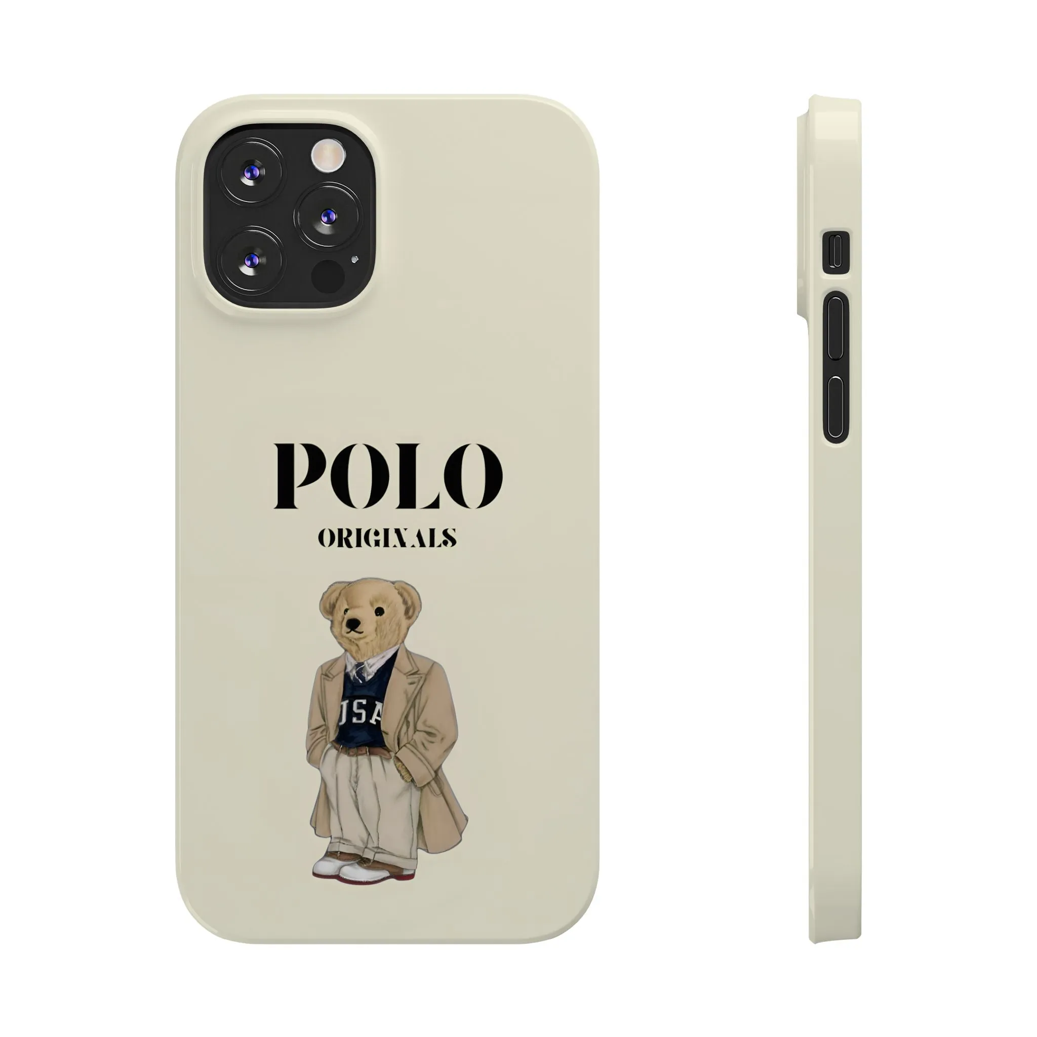 Polo Originals Bear Slim Phone Cases in Beige