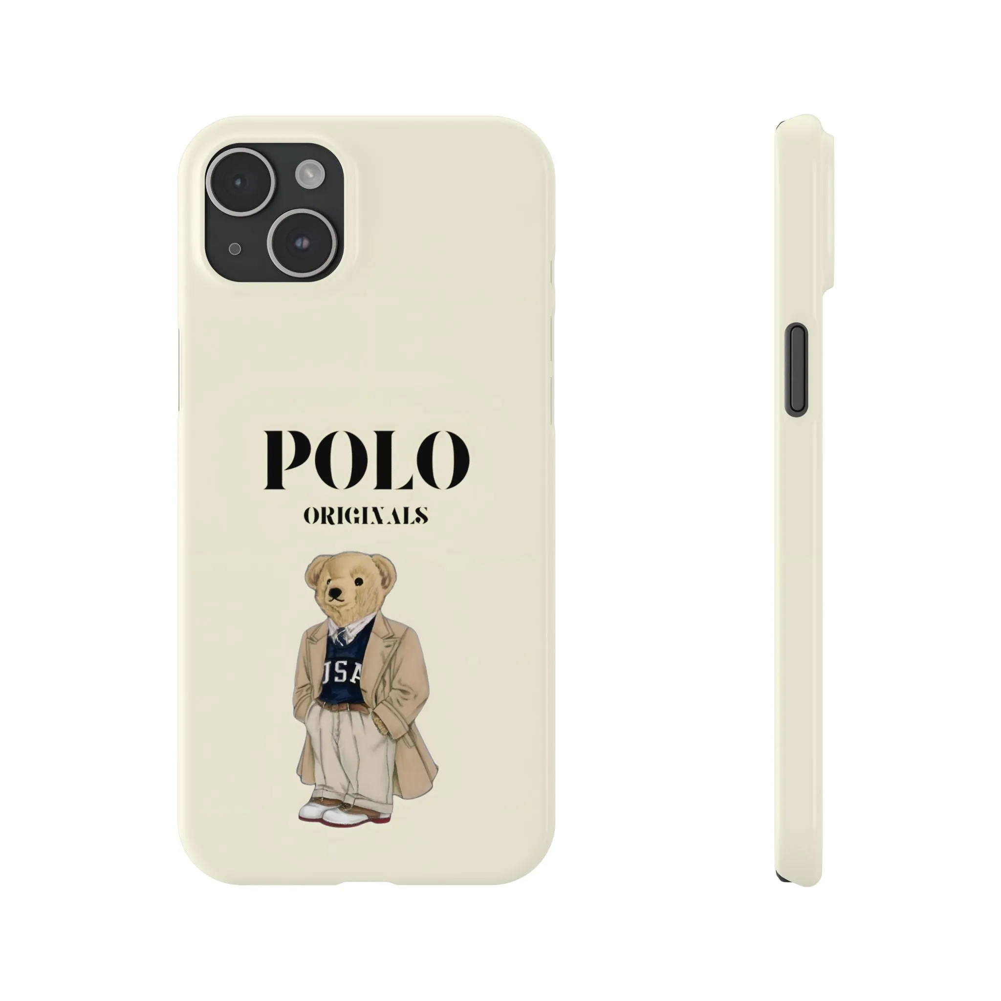 Polo Originals Bear Slim Phone Cases in Beige