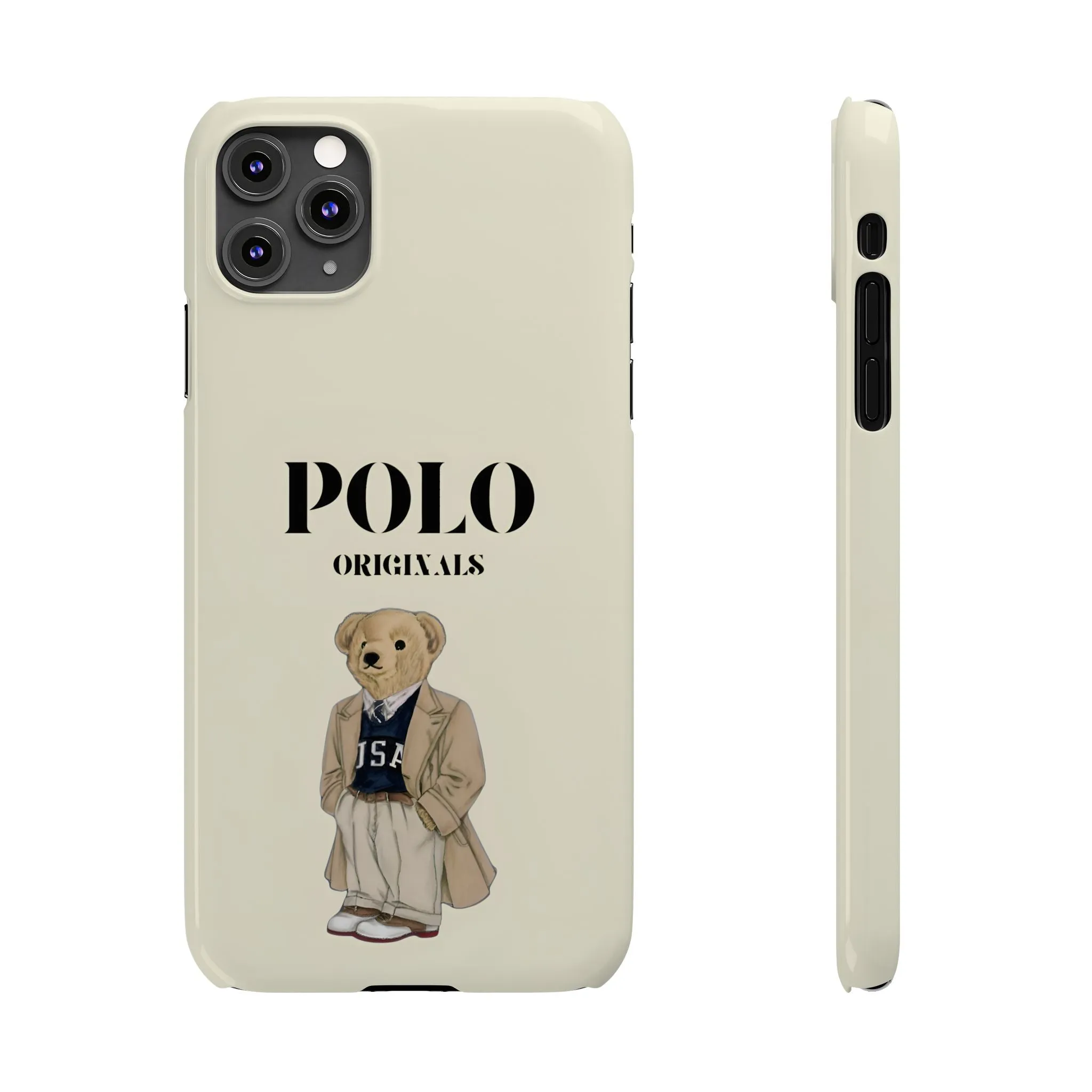 Polo Originals Bear Slim Phone Cases in Beige