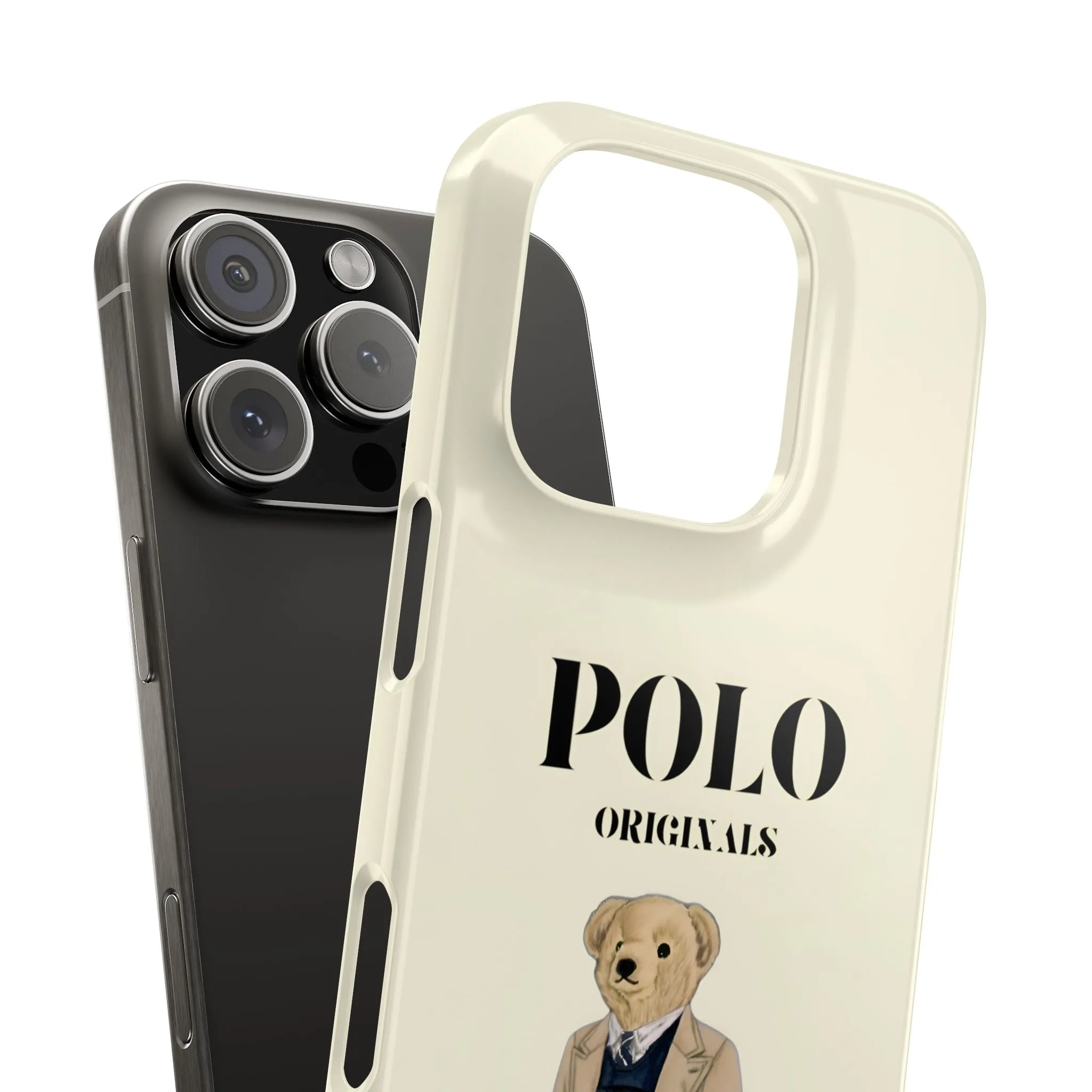 Polo Originals Bear Slim Phone Cases in Beige