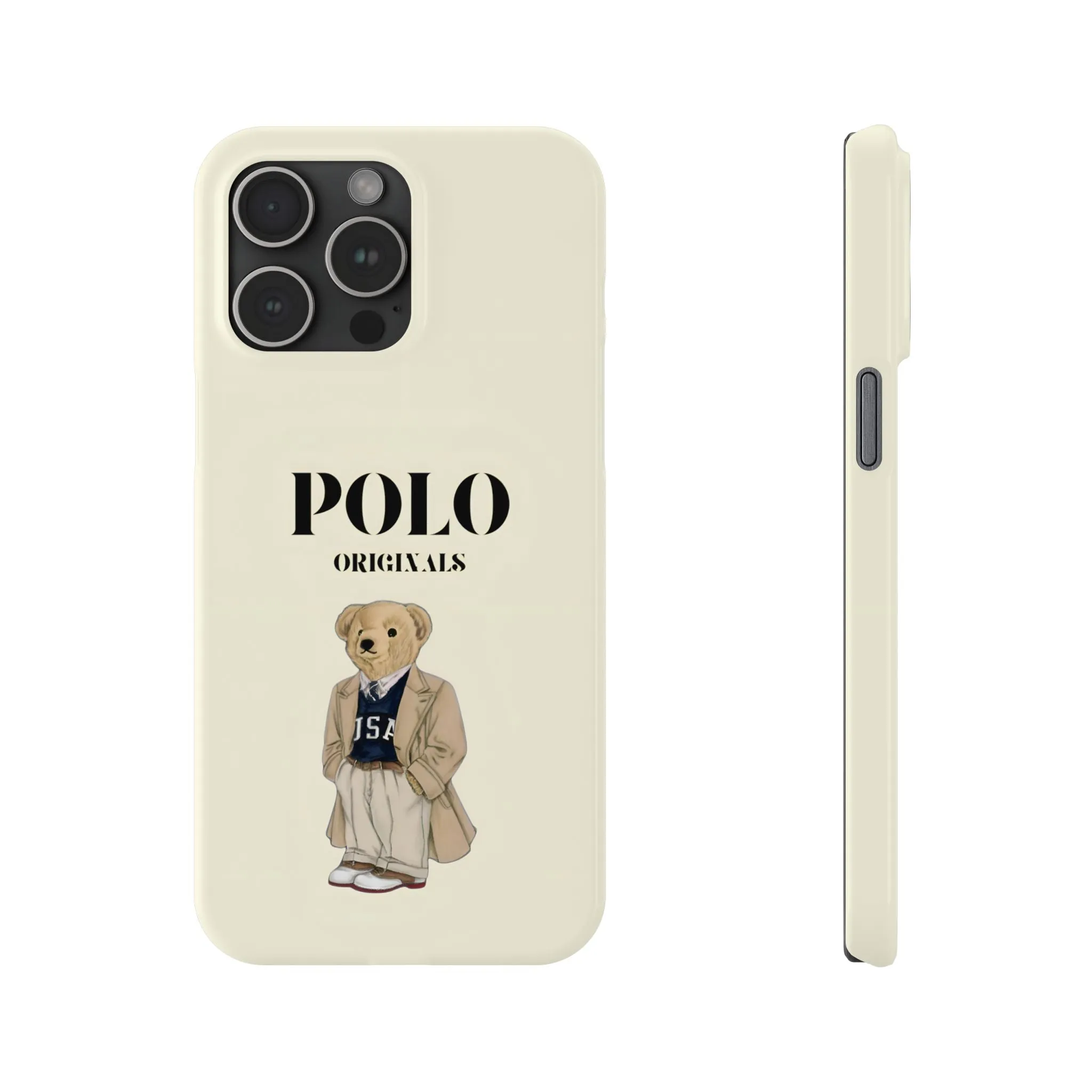 Polo Originals Bear Slim Phone Cases in Beige