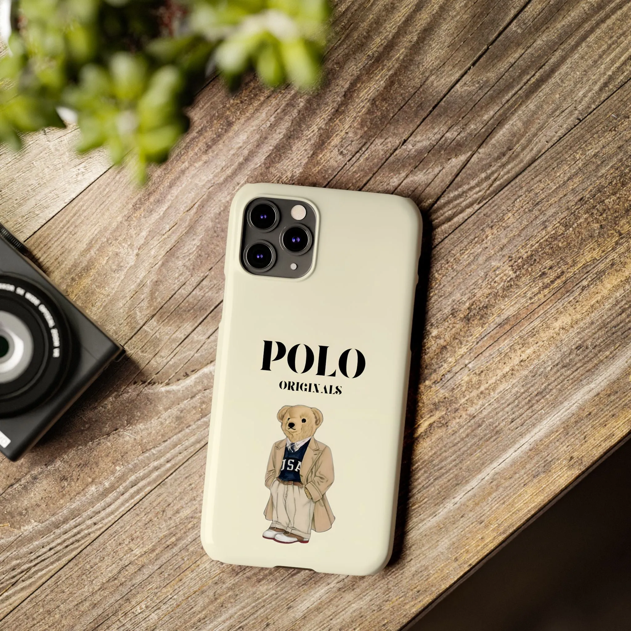 Polo Originals Bear Slim Phone Cases in Beige