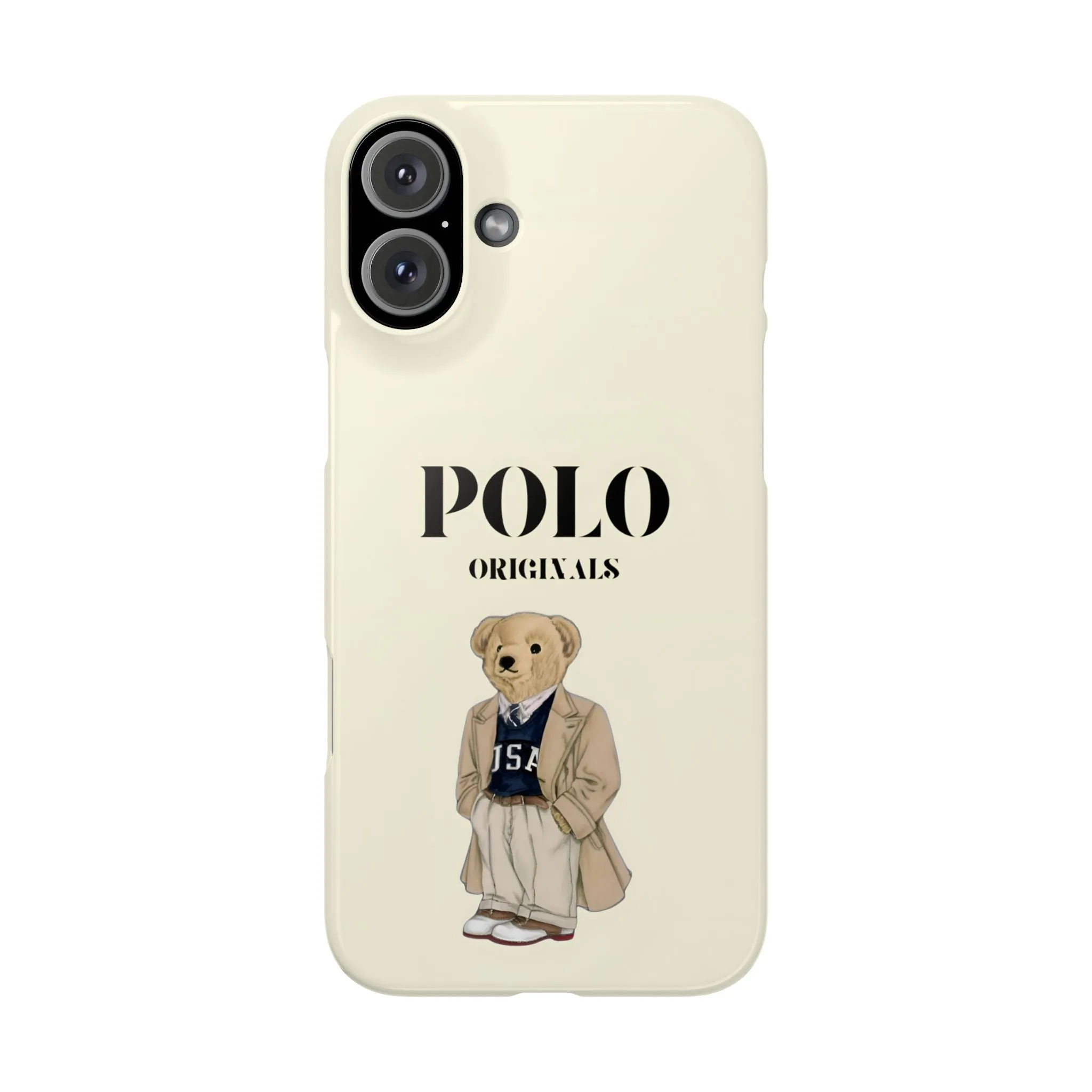 Polo Originals Bear Slim Phone Cases in Beige