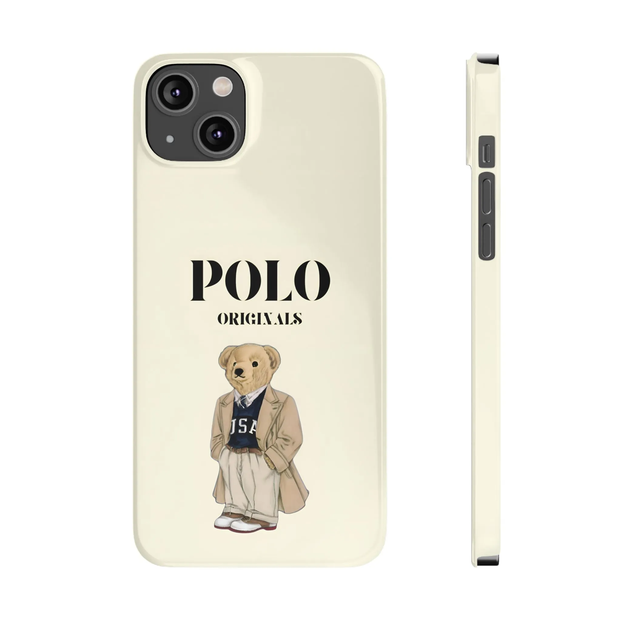 Polo Originals Bear Slim Phone Cases in Beige