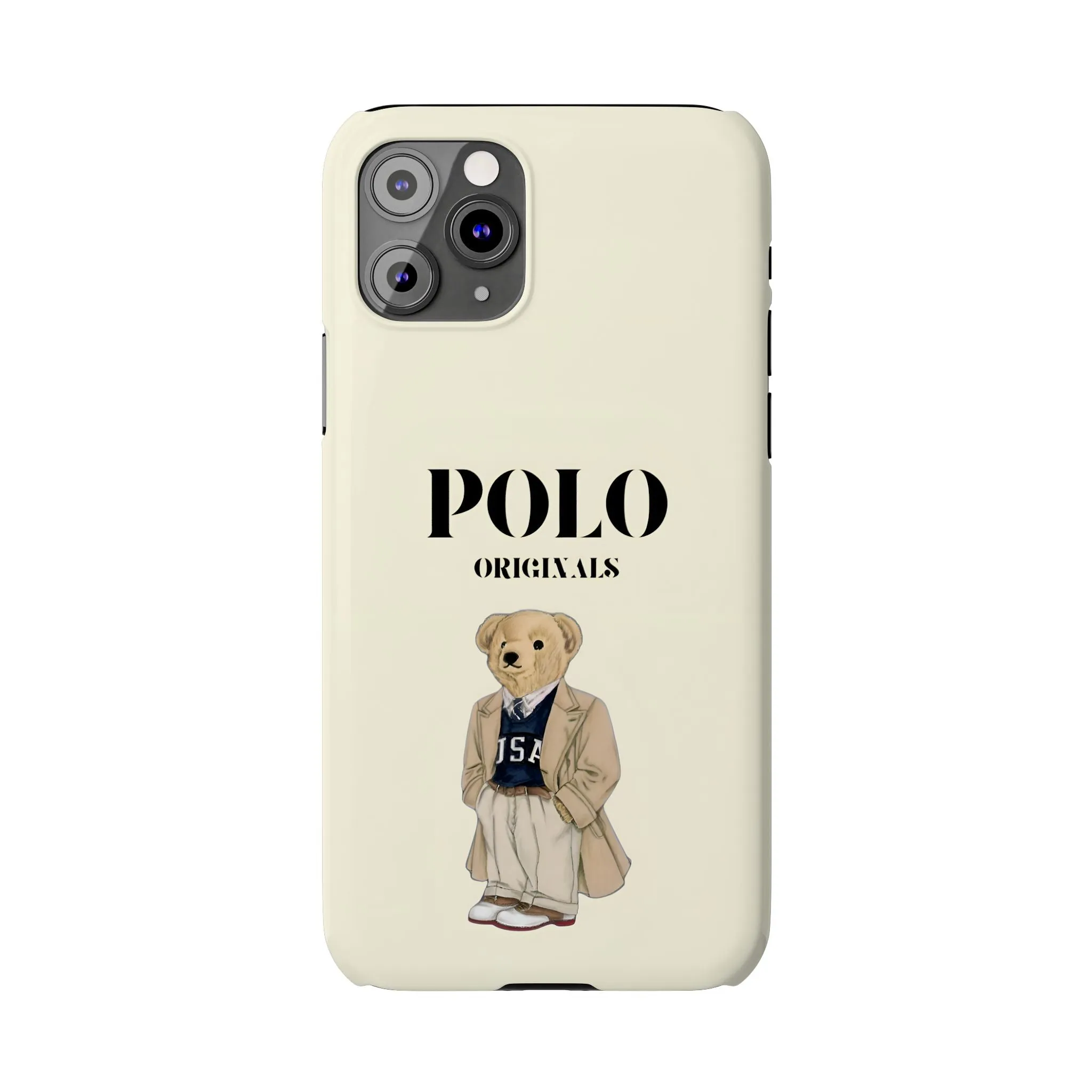 Polo Originals Bear Slim Phone Cases in Beige