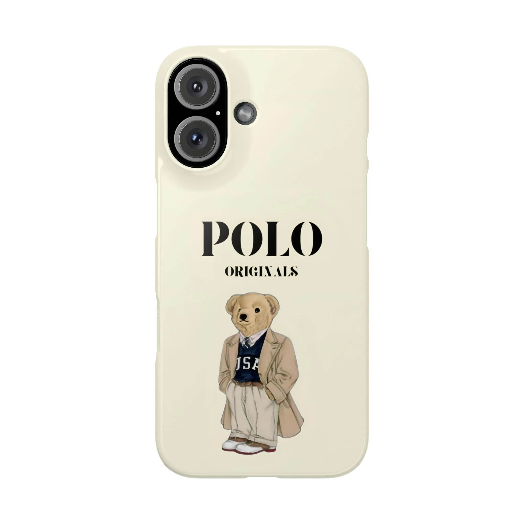 Polo Originals Bear Slim Phone Cases in Beige