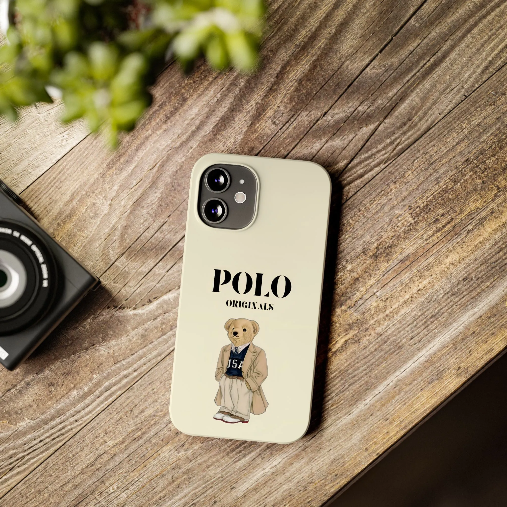 Polo Originals Bear Slim Phone Cases in Beige