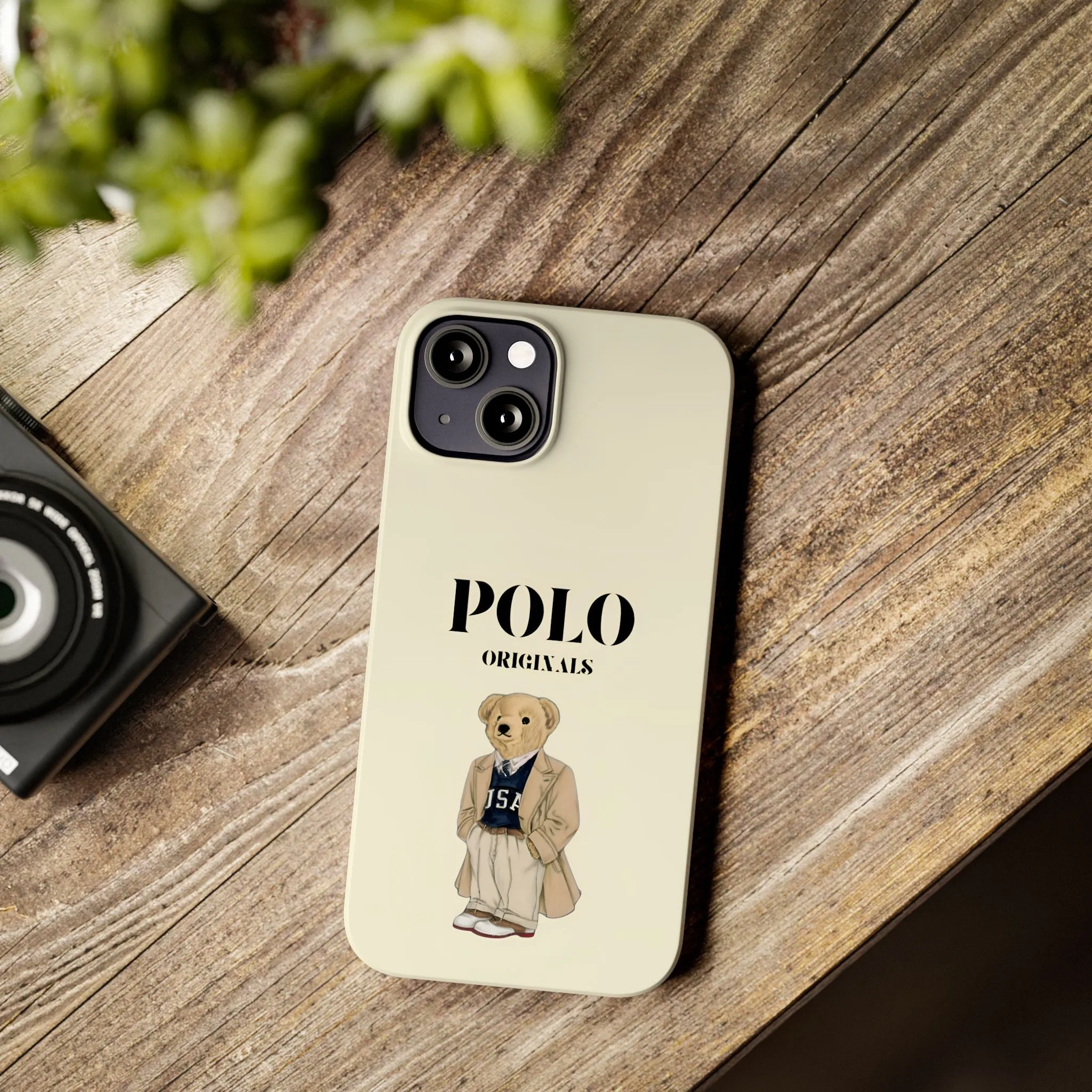 Polo Originals Bear Slim Phone Cases in Beige