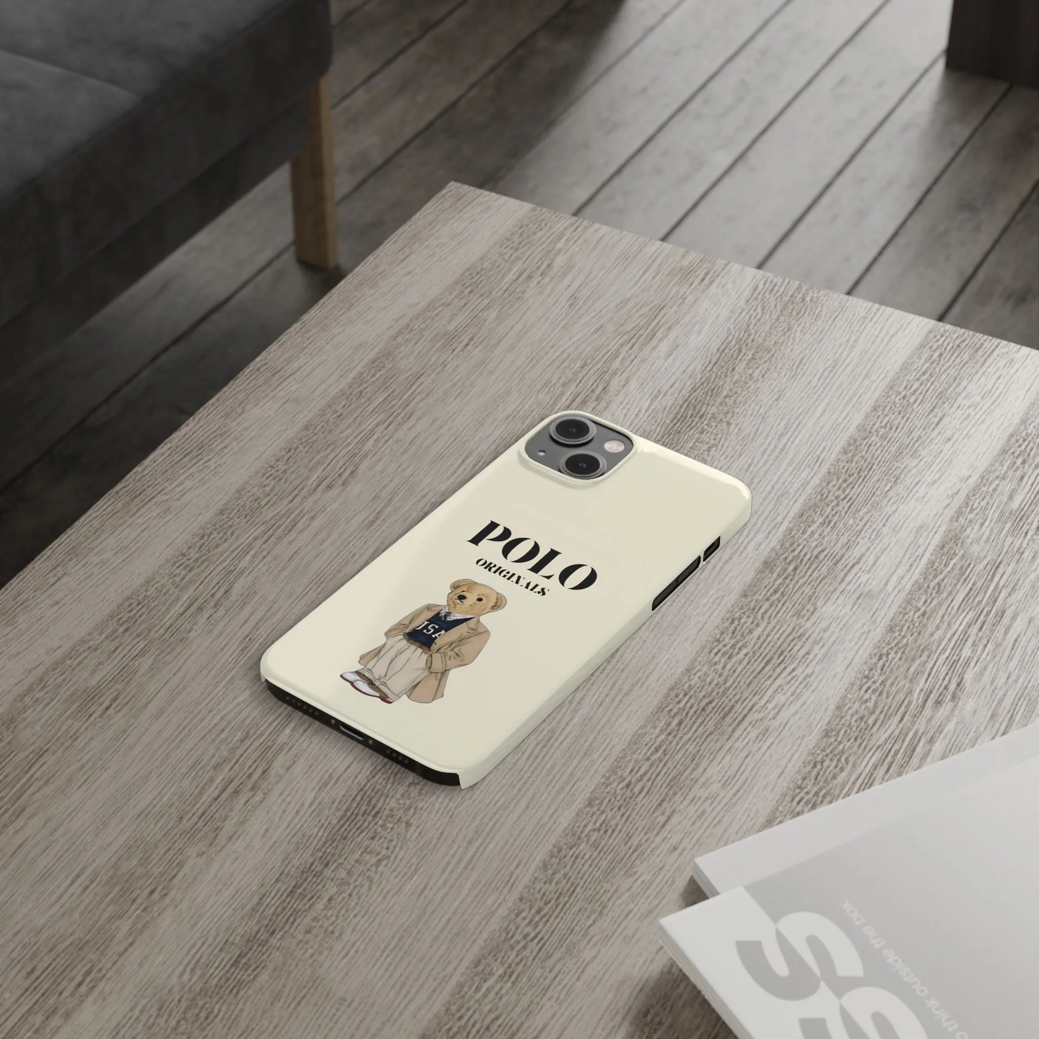 Polo Originals Bear Slim Phone Cases in Beige