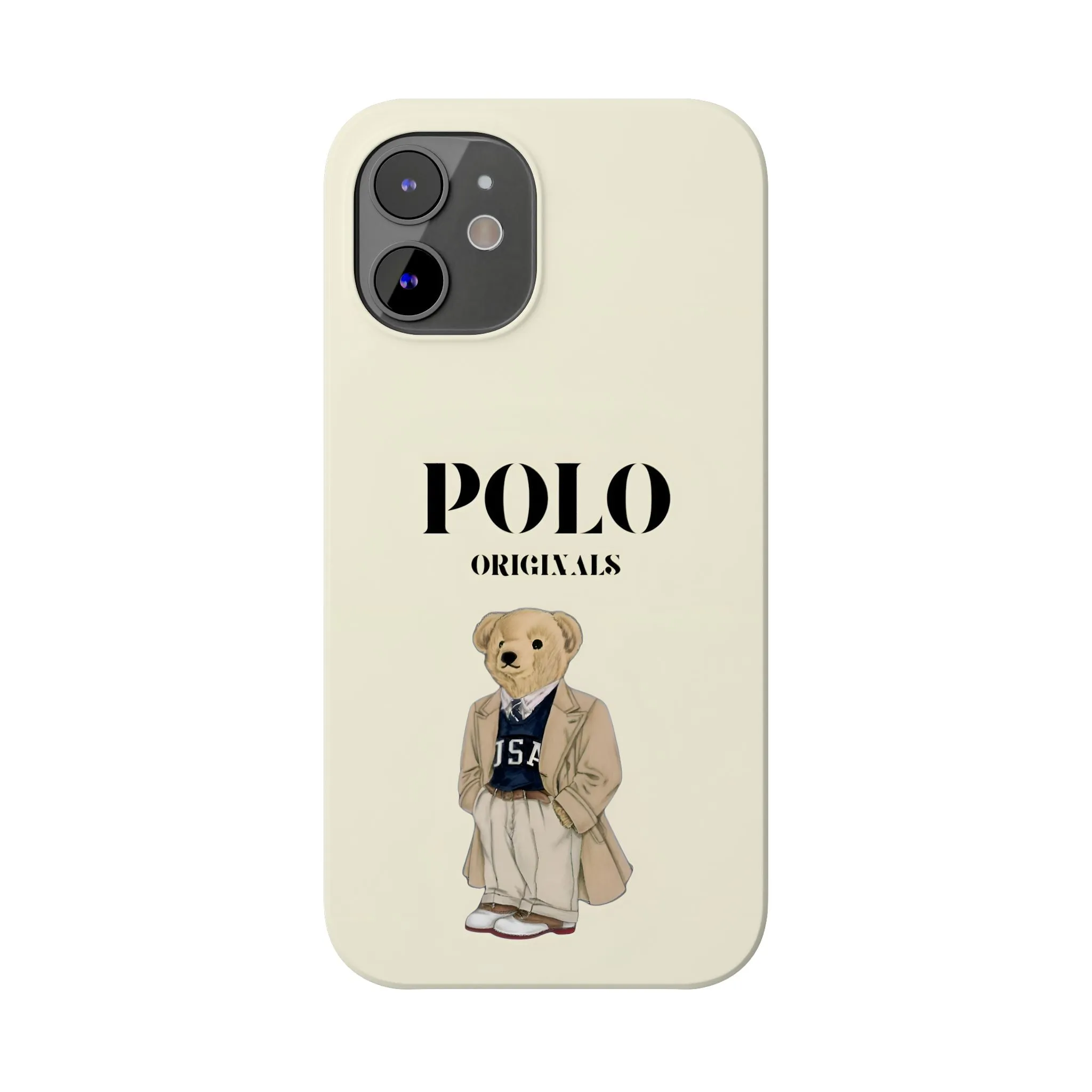 Polo Originals Bear Slim Phone Cases in Beige