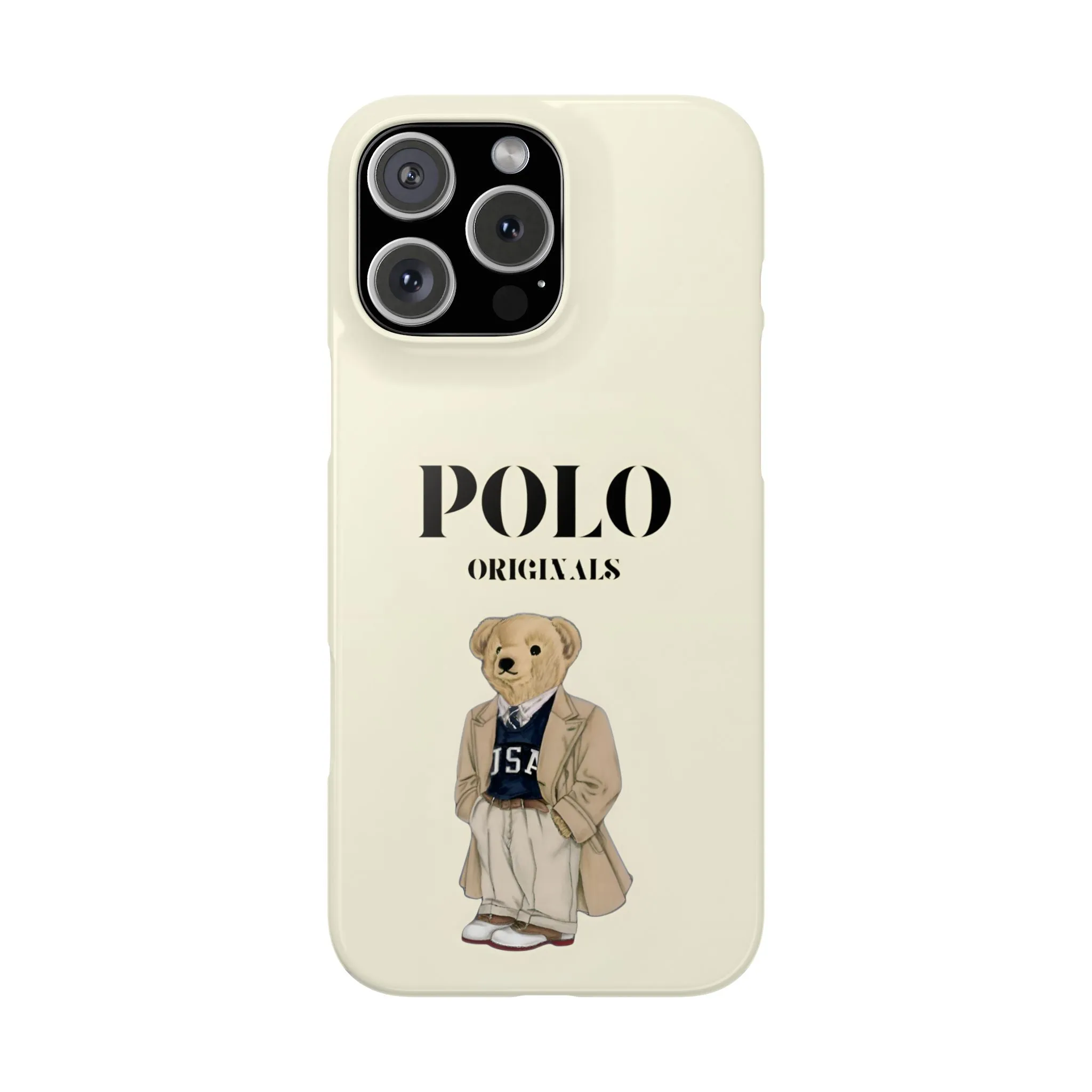 Polo Originals Bear Slim Phone Cases in Beige