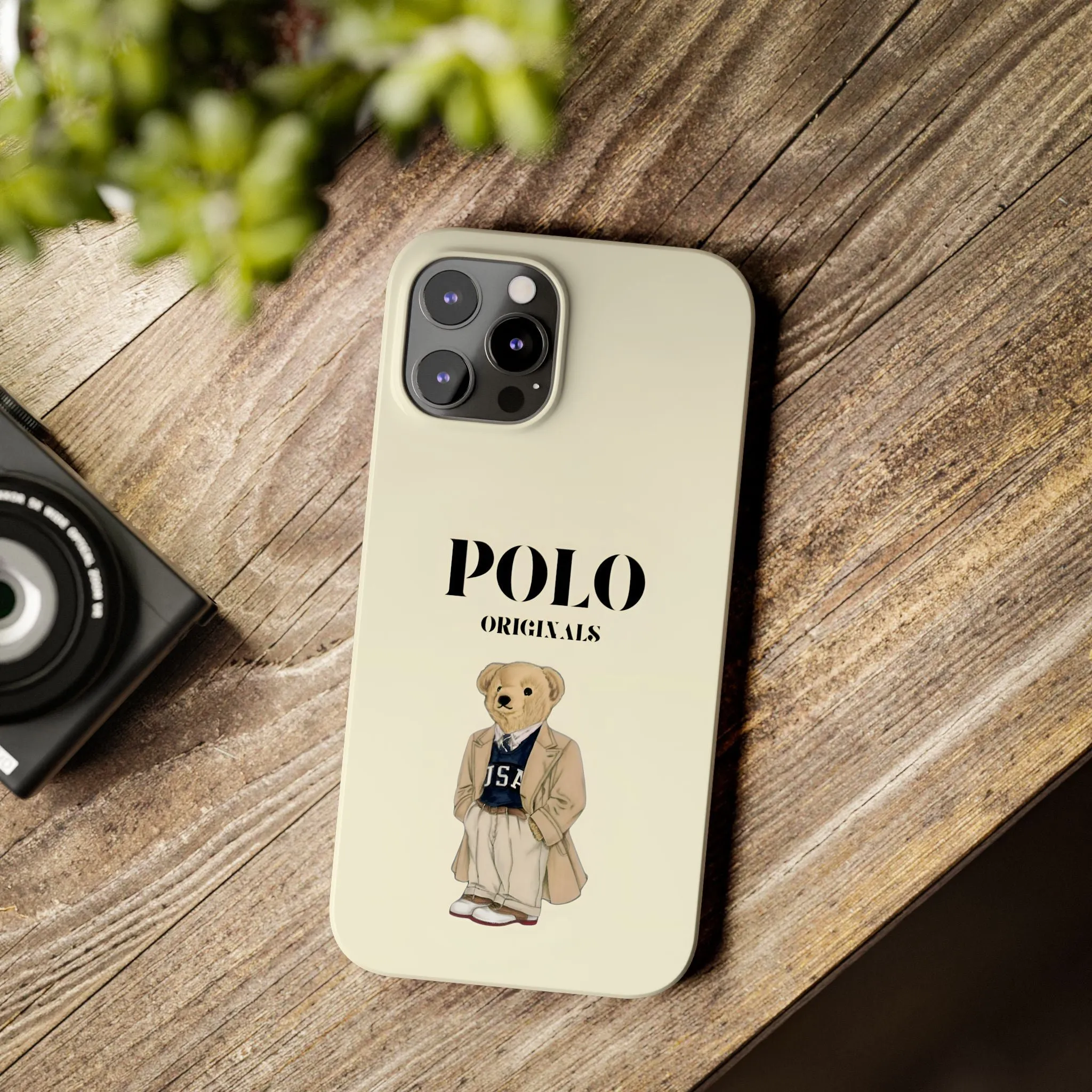 Polo Originals Bear Slim Phone Cases in Beige