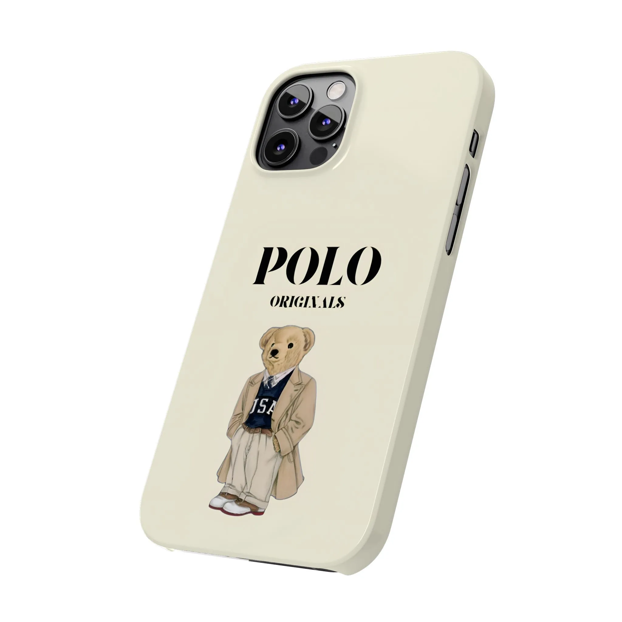 Polo Originals Bear Slim Phone Cases in Beige