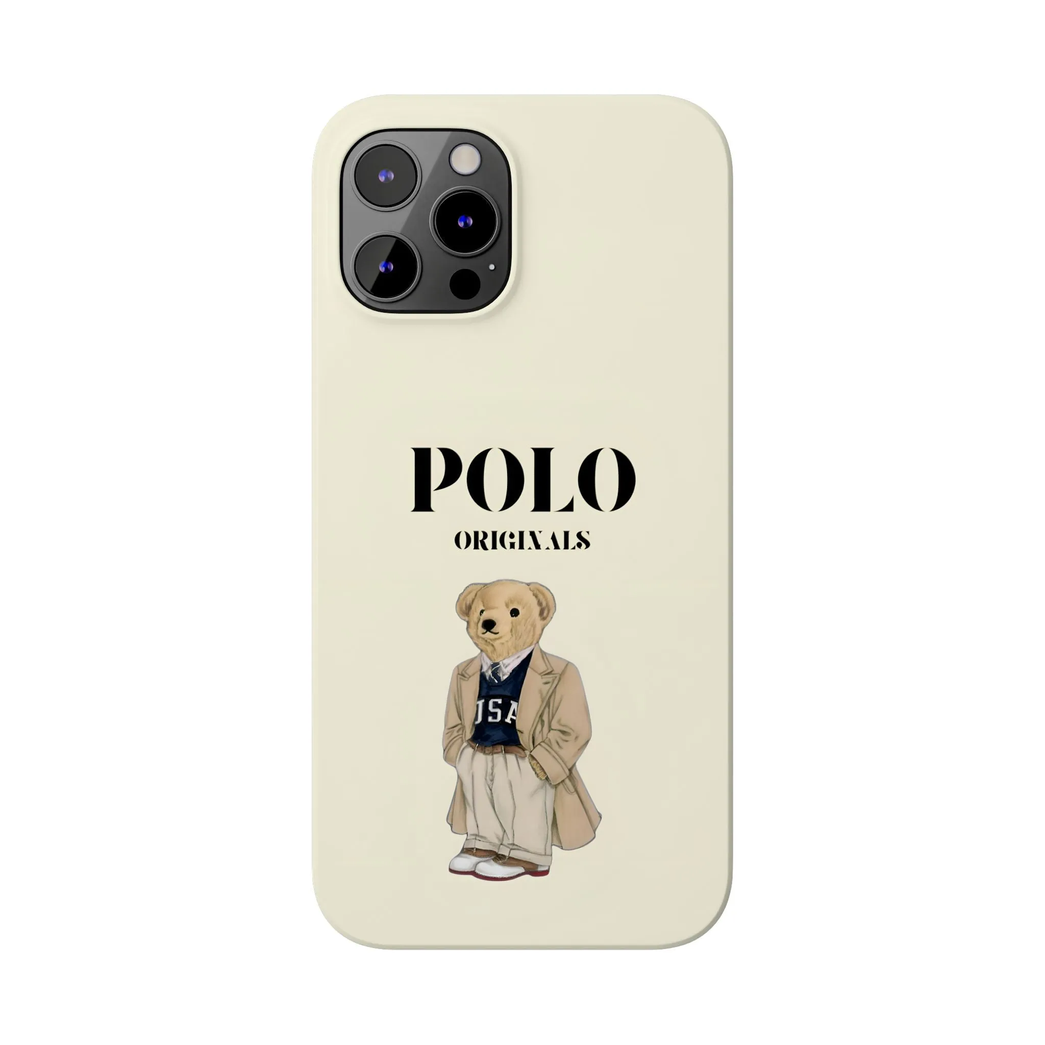 Polo Originals Bear Slim Phone Cases in Beige