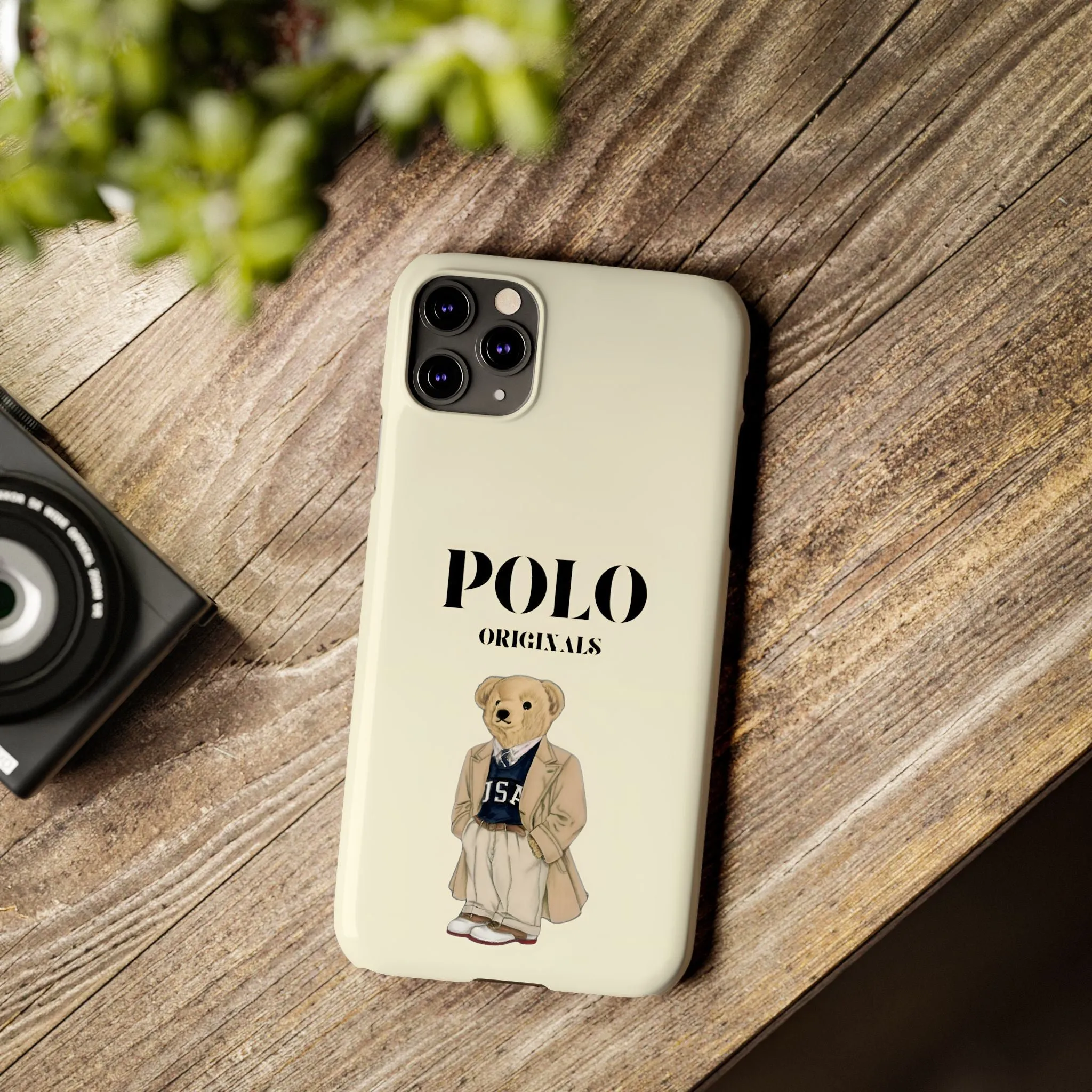 Polo Originals Bear Slim Phone Cases in Beige