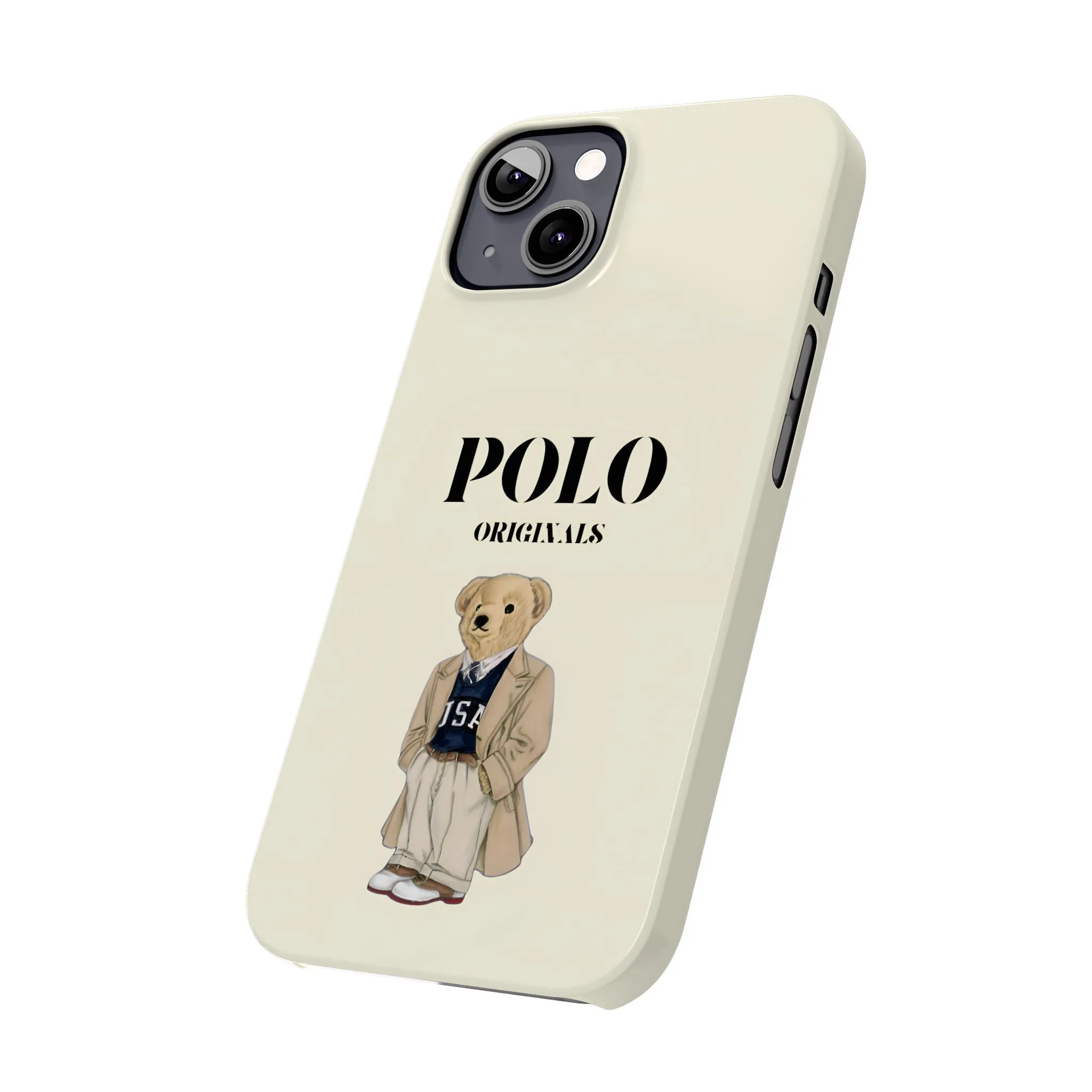 Polo Originals Bear Slim Phone Cases in Beige