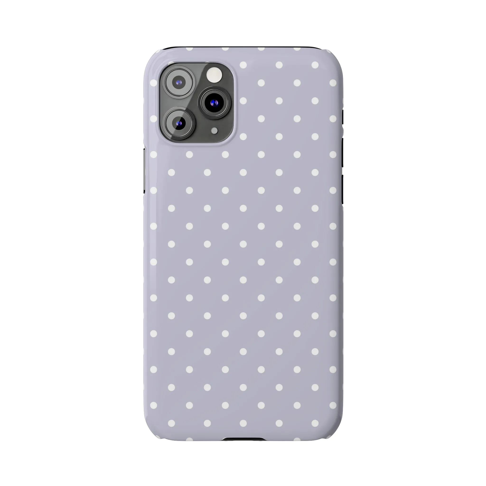 Purple background and white Polka Dots Design Sleek Elegance Wireless-Charging Compatible Phone Case Slim Phone Case compatible with over 20 iphone models