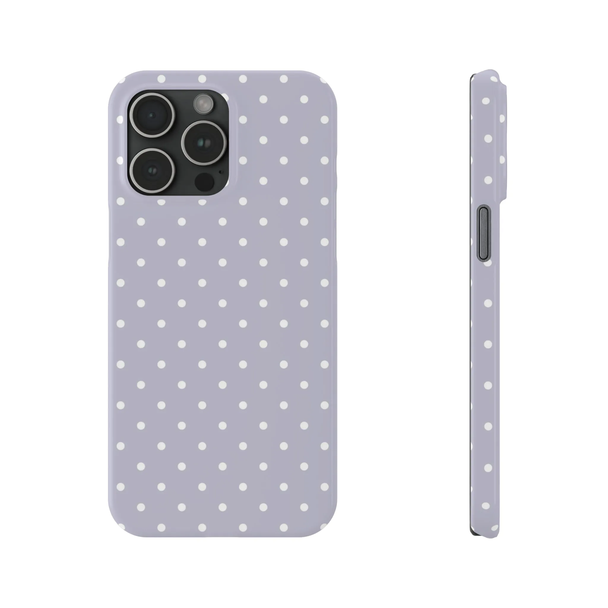 Purple background and white Polka Dots Design Sleek Elegance Wireless-Charging Compatible Phone Case Slim Phone Case compatible with over 20 iphone models