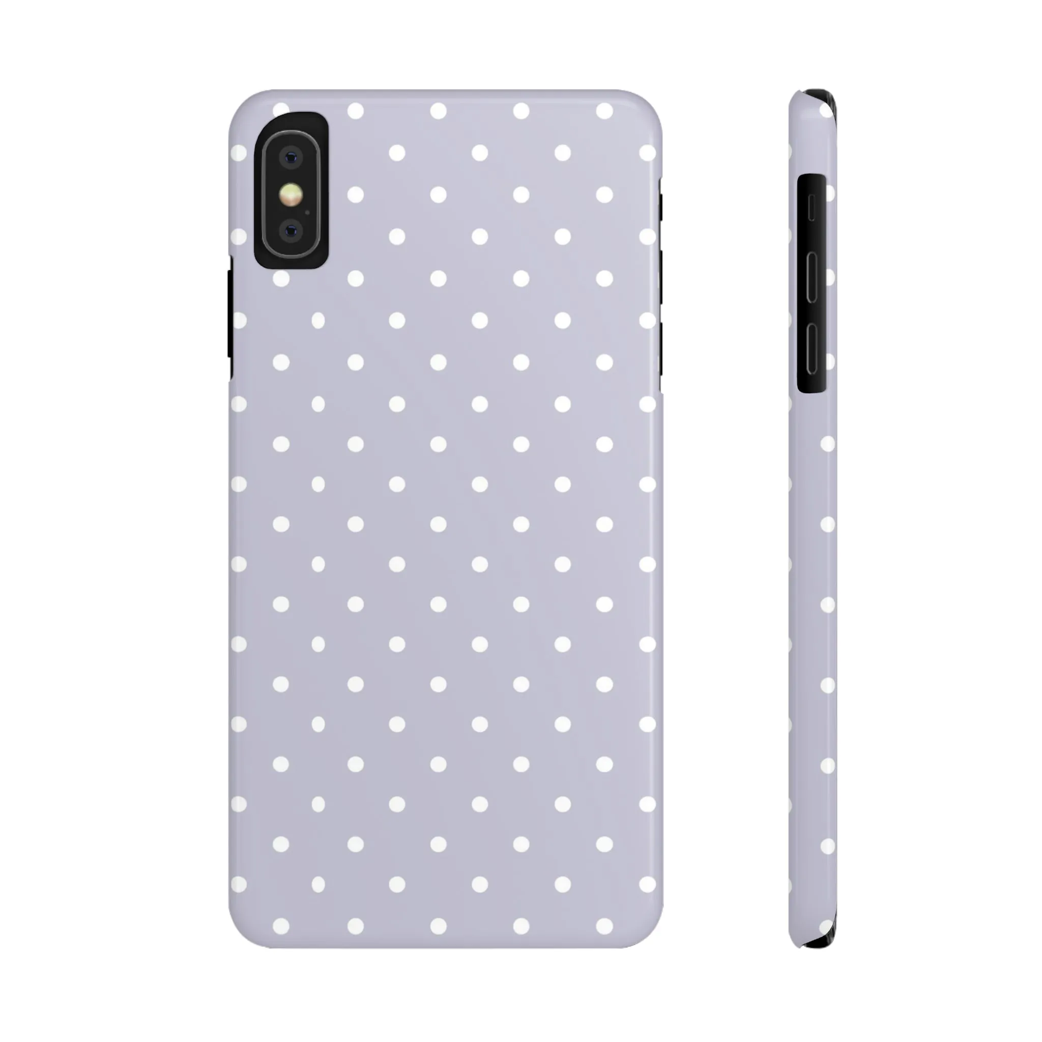 Purple background and white Polka Dots Design Sleek Elegance Wireless-Charging Compatible Phone Case Slim Phone Case compatible with over 20 iphone models