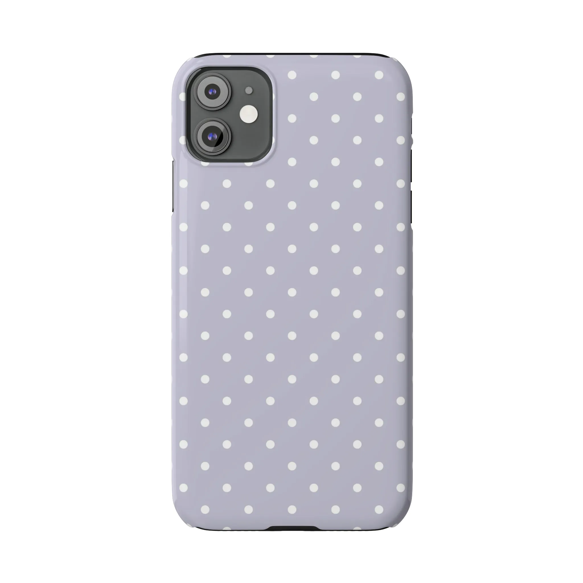 Purple background and white Polka Dots Design Sleek Elegance Wireless-Charging Compatible Phone Case Slim Phone Case compatible with over 20 iphone models