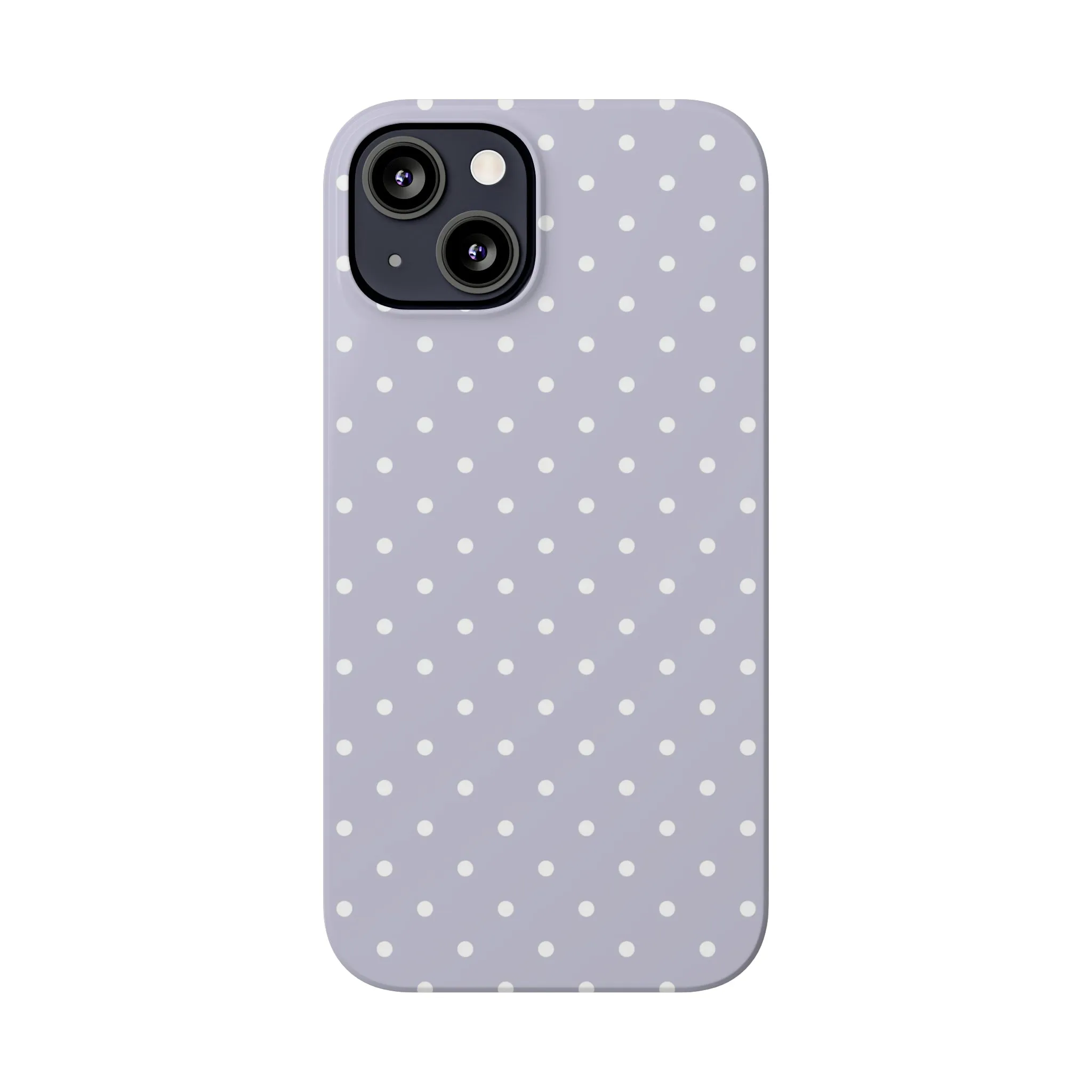 Purple background and white Polka Dots Design Sleek Elegance Wireless-Charging Compatible Phone Case Slim Phone Case compatible with over 20 iphone models