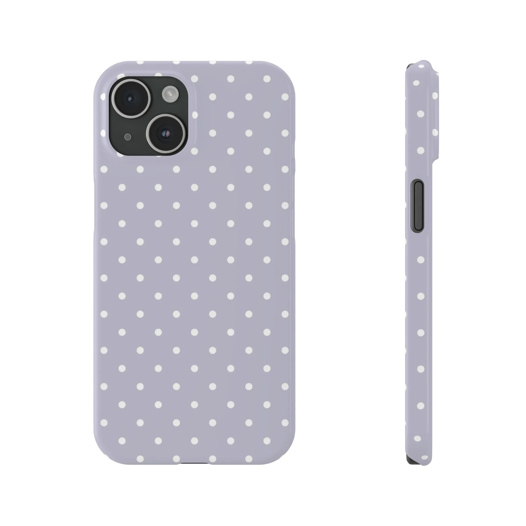 Purple background and white Polka Dots Design Sleek Elegance Wireless-Charging Compatible Phone Case Slim Phone Case compatible with over 20 iphone models