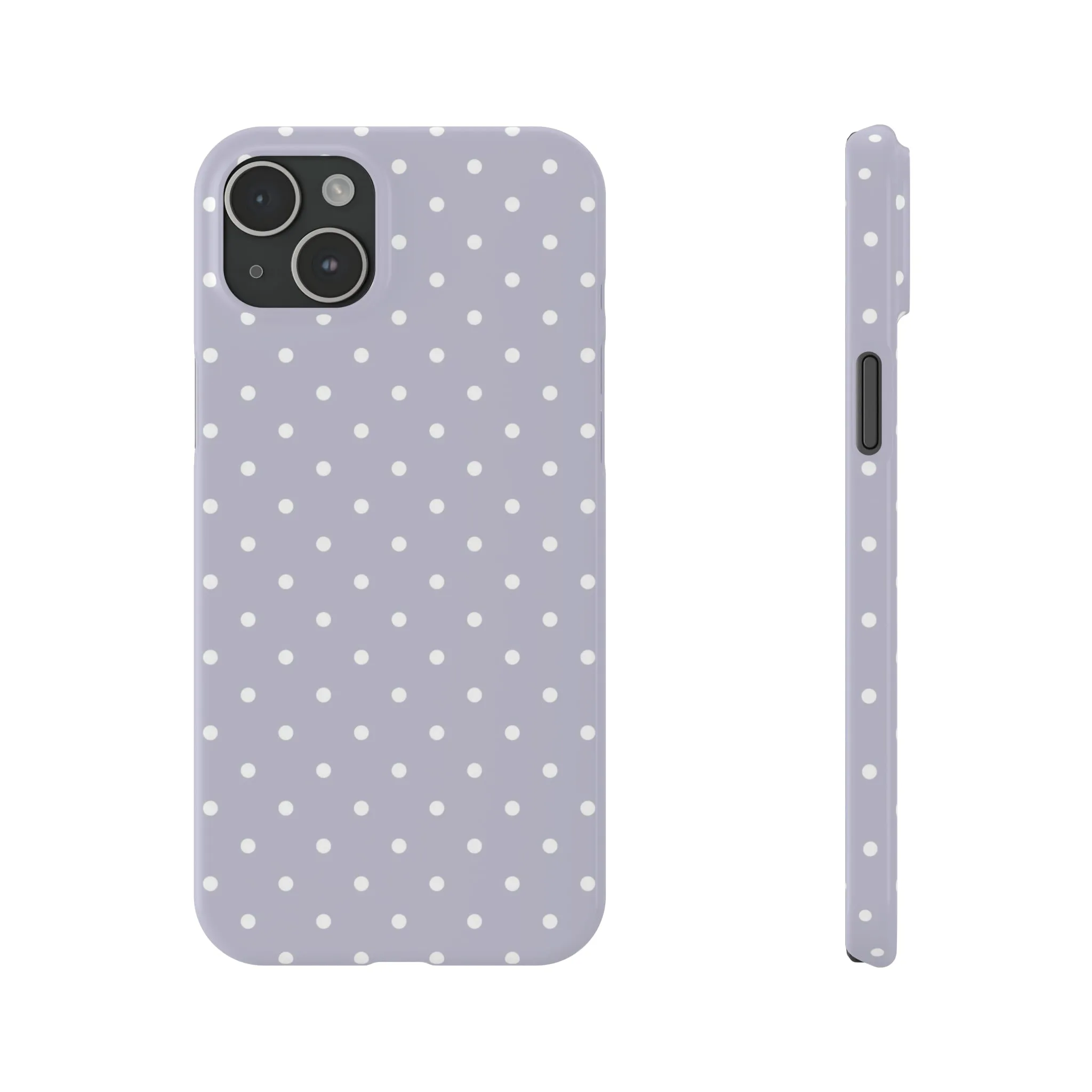 Purple background and white Polka Dots Design Sleek Elegance Wireless-Charging Compatible Phone Case Slim Phone Case compatible with over 20 iphone models