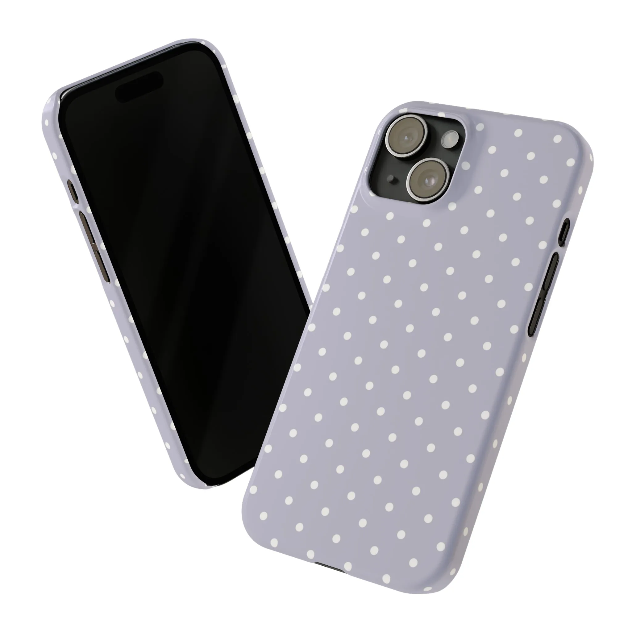 Purple background and white Polka Dots Design Sleek Elegance Wireless-Charging Compatible Phone Case Slim Phone Case compatible with over 20 iphone models