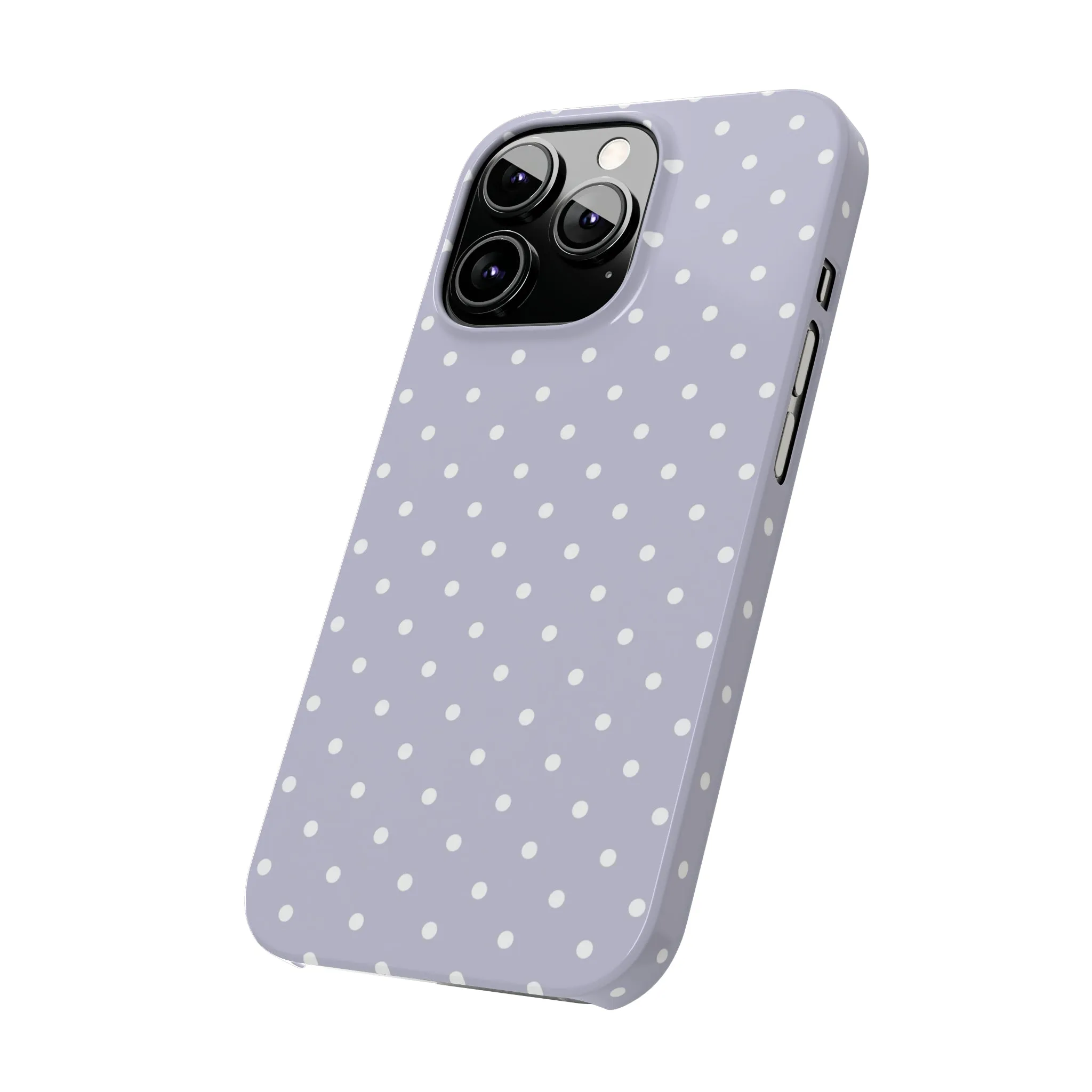 Purple background and white Polka Dots Design Sleek Elegance Wireless-Charging Compatible Phone Case Slim Phone Case compatible with over 20 iphone models