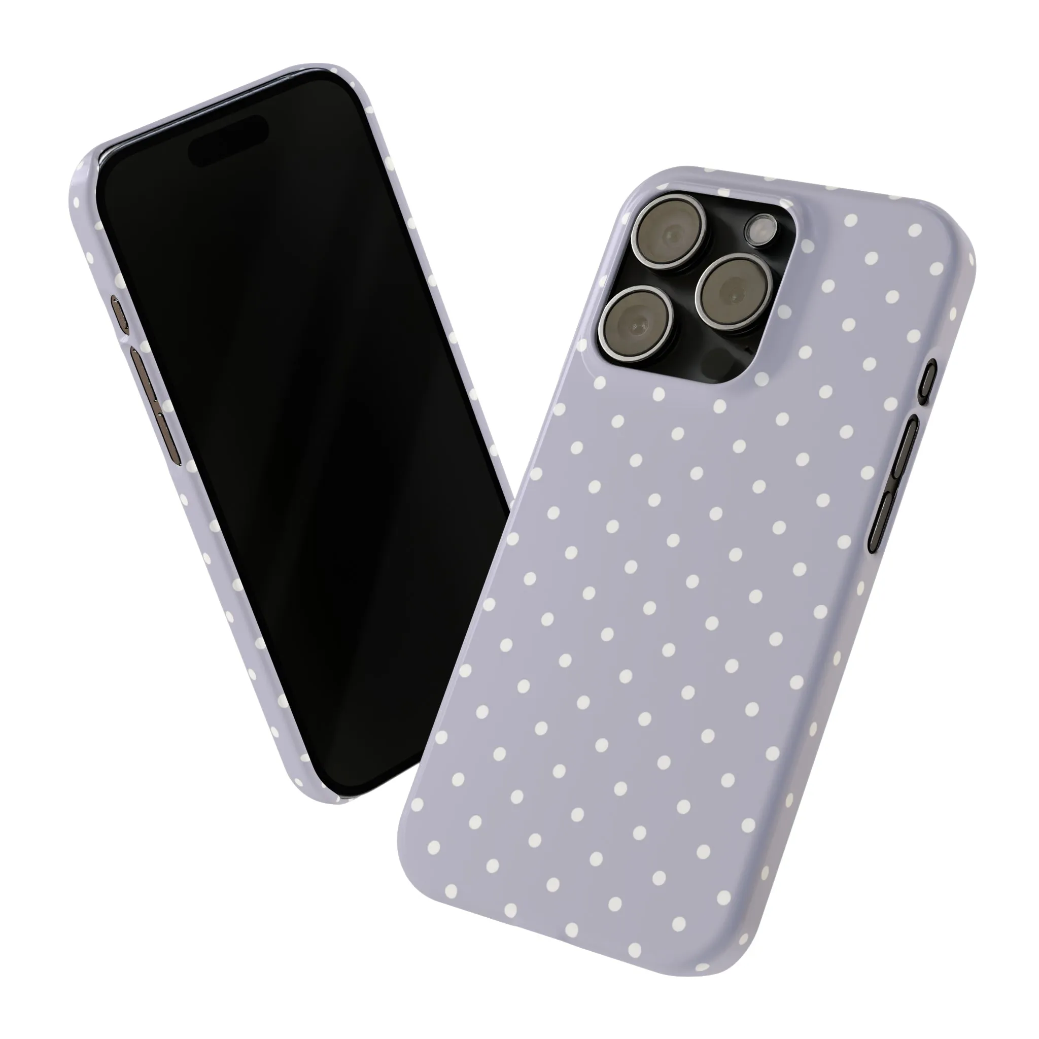 Purple background and white Polka Dots Design Sleek Elegance Wireless-Charging Compatible Phone Case Slim Phone Case compatible with over 20 iphone models