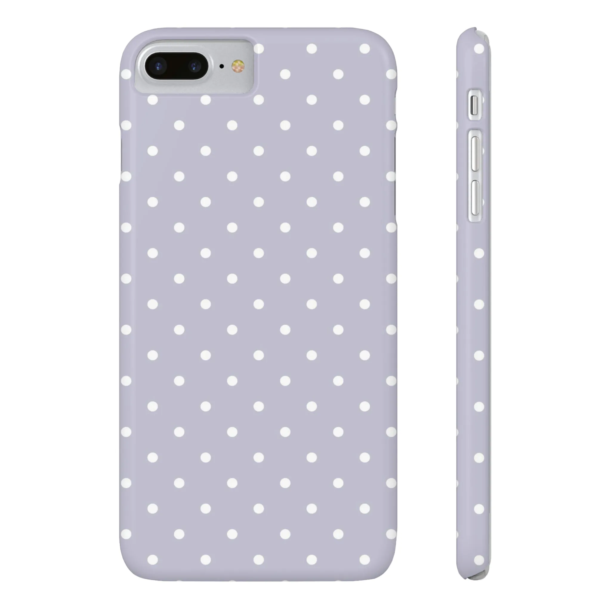 Purple background and white Polka Dots Design Sleek Elegance Wireless-Charging Compatible Phone Case Slim Phone Case compatible with over 20 iphone models