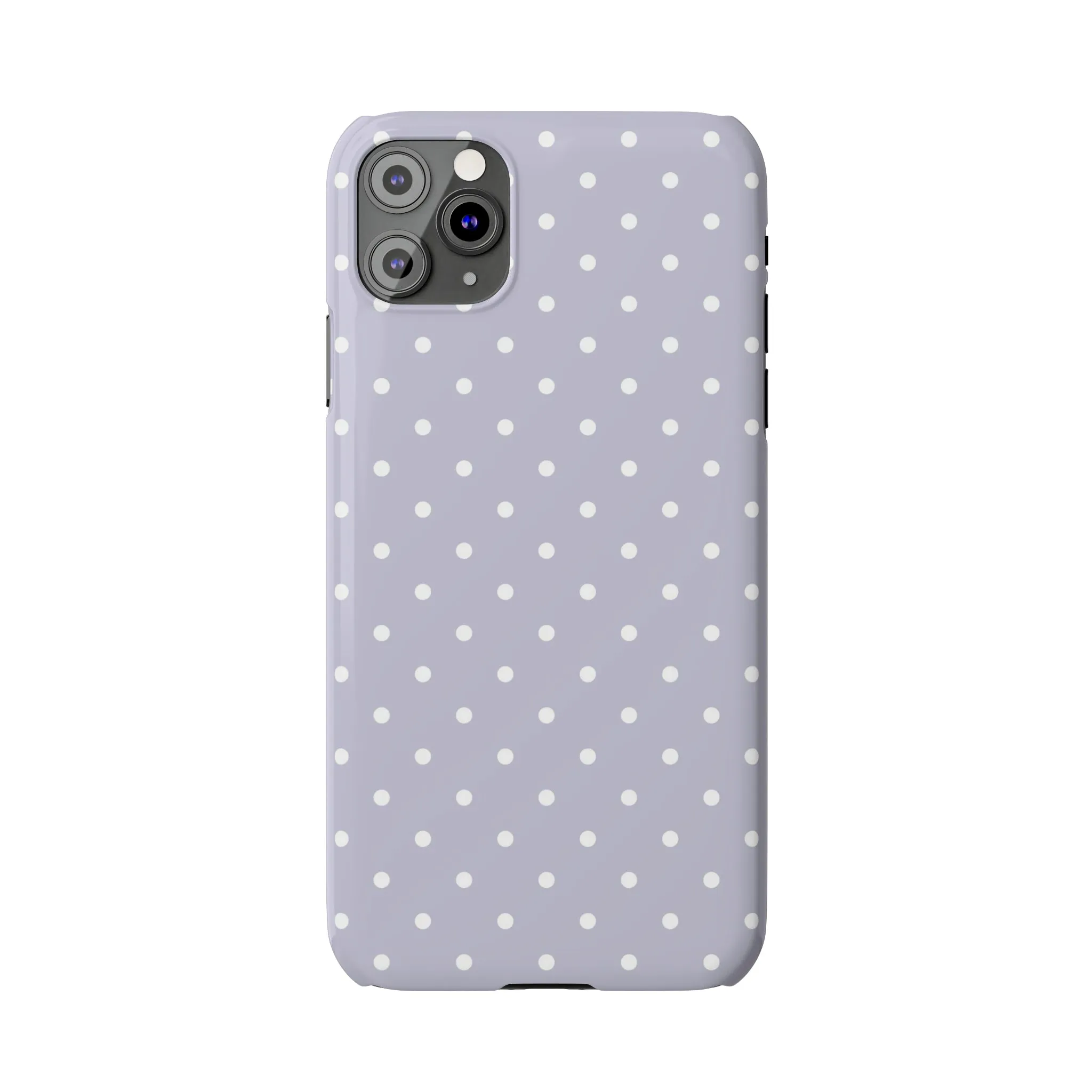 Purple background and white Polka Dots Design Sleek Elegance Wireless-Charging Compatible Phone Case Slim Phone Case compatible with over 20 iphone models