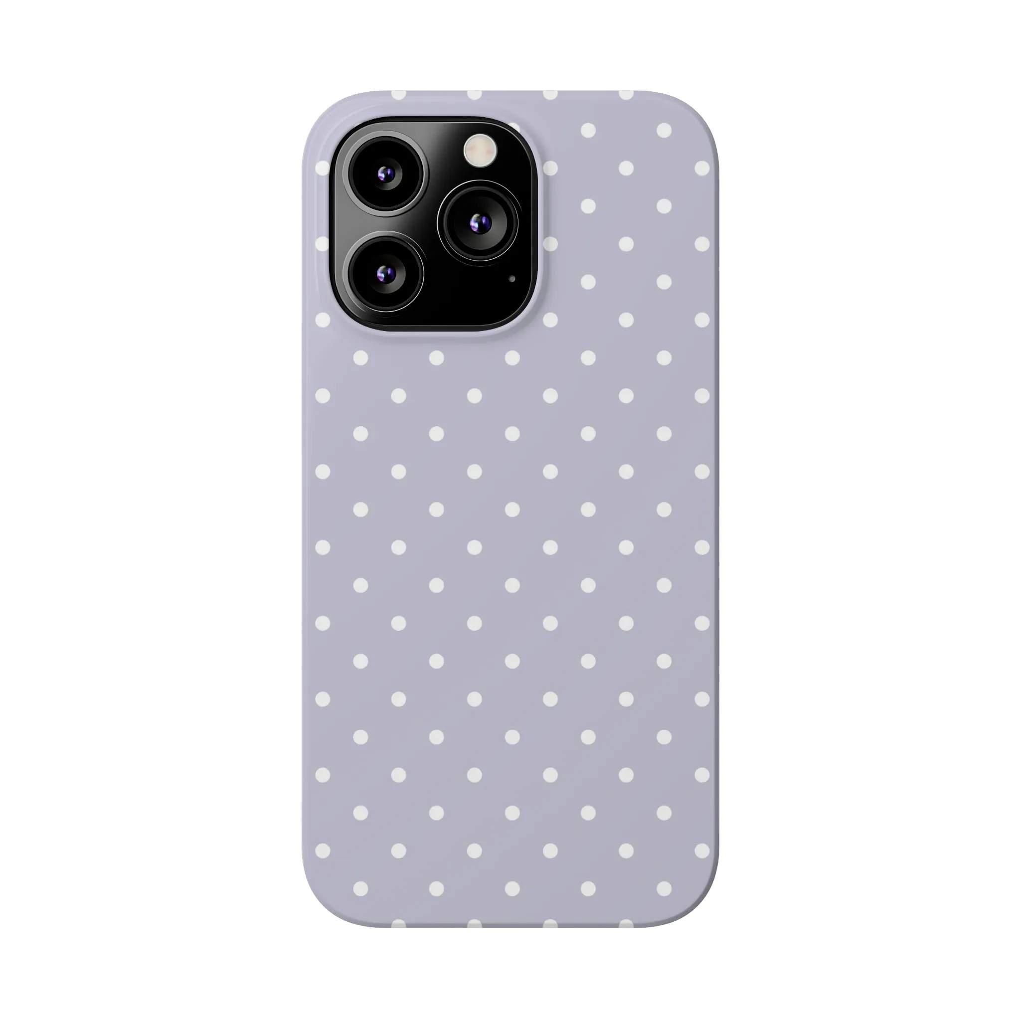 Purple background and white Polka Dots Design Sleek Elegance Wireless-Charging Compatible Phone Case Slim Phone Case compatible with over 20 iphone models